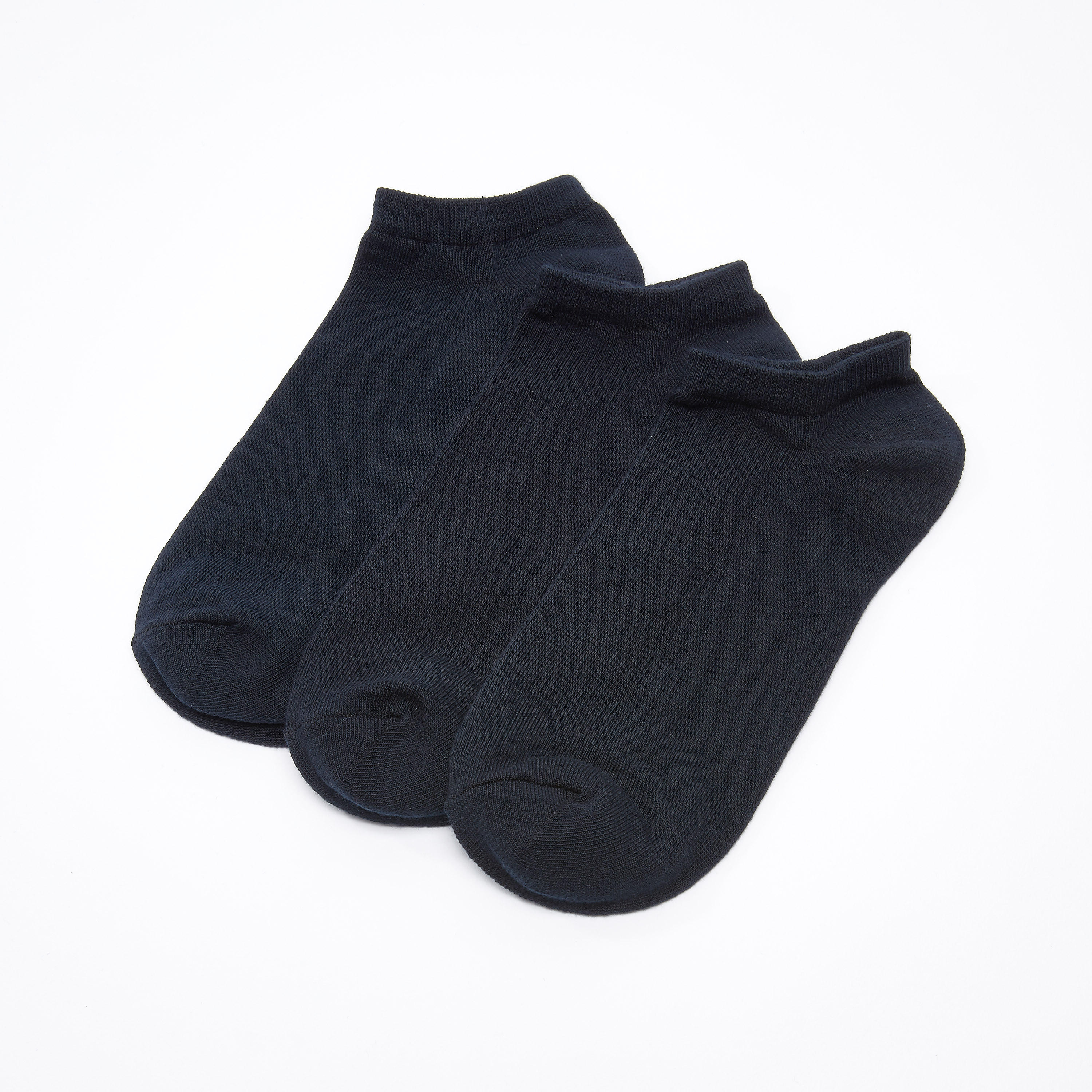 جوارب سادة بطول الكاحل - طقم من 3 أزواج-men-socks-image-1