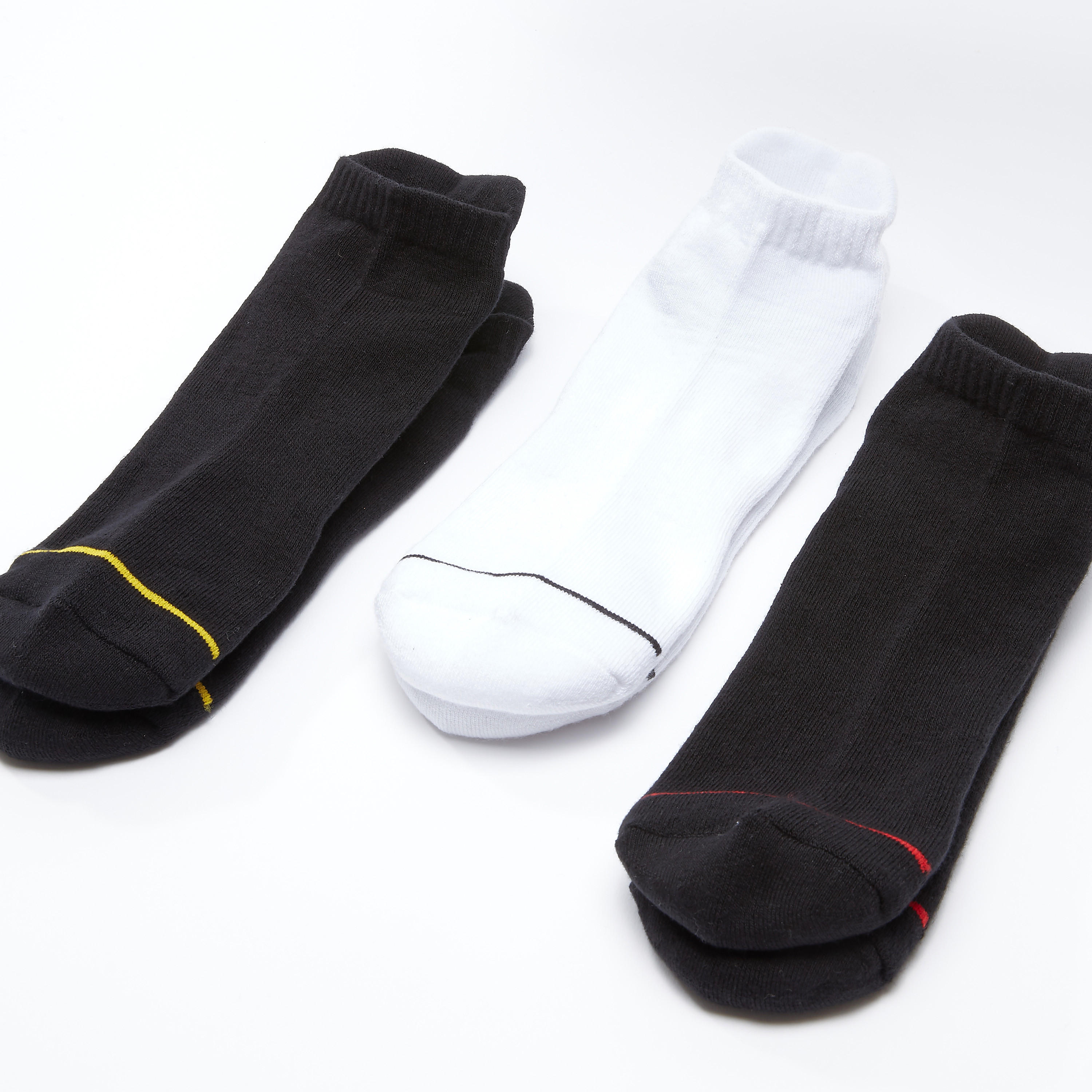 جوارب بطول الكاحل بأساور مضلّعة - طقم من 3 أزواج-men-socks-image-1
