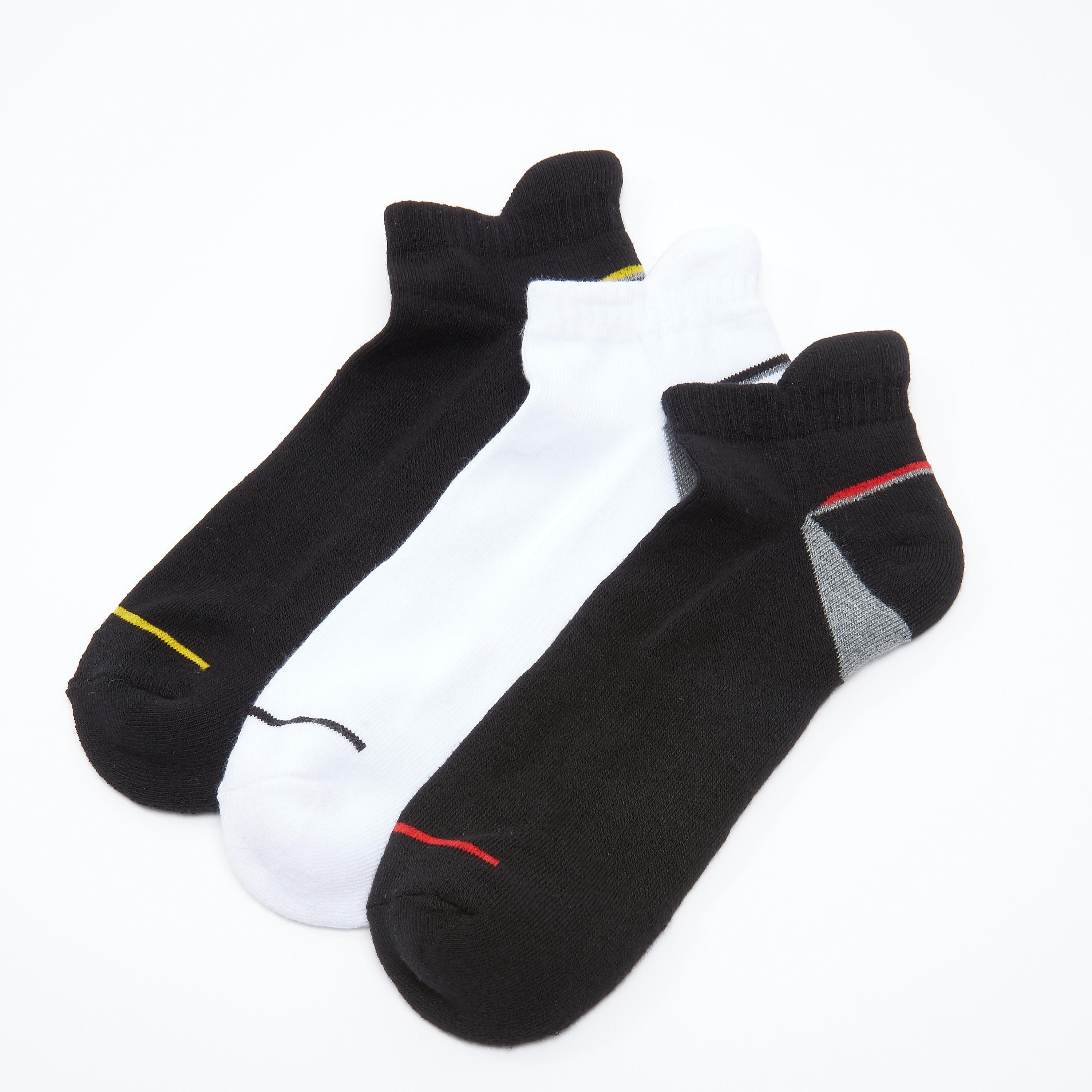 جوارب بطول الكاحل بأساور مضلّعة - طقم من 3 أزواج-men-socks-image-2