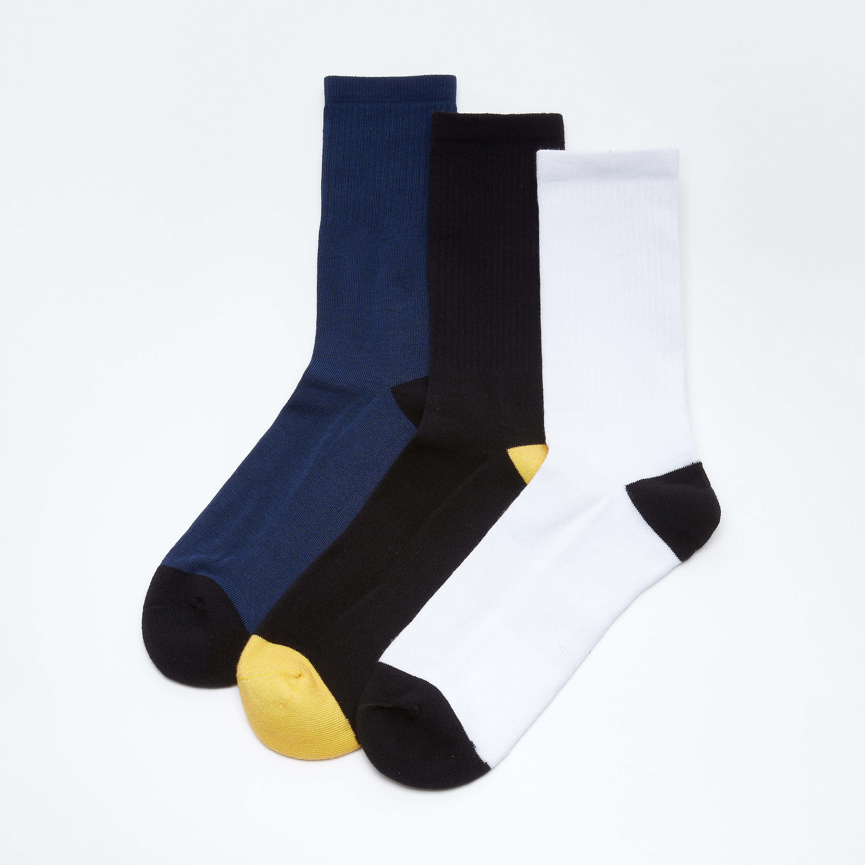 Ribbed Crew Length Socks - Set of 3-men-socks-image-1