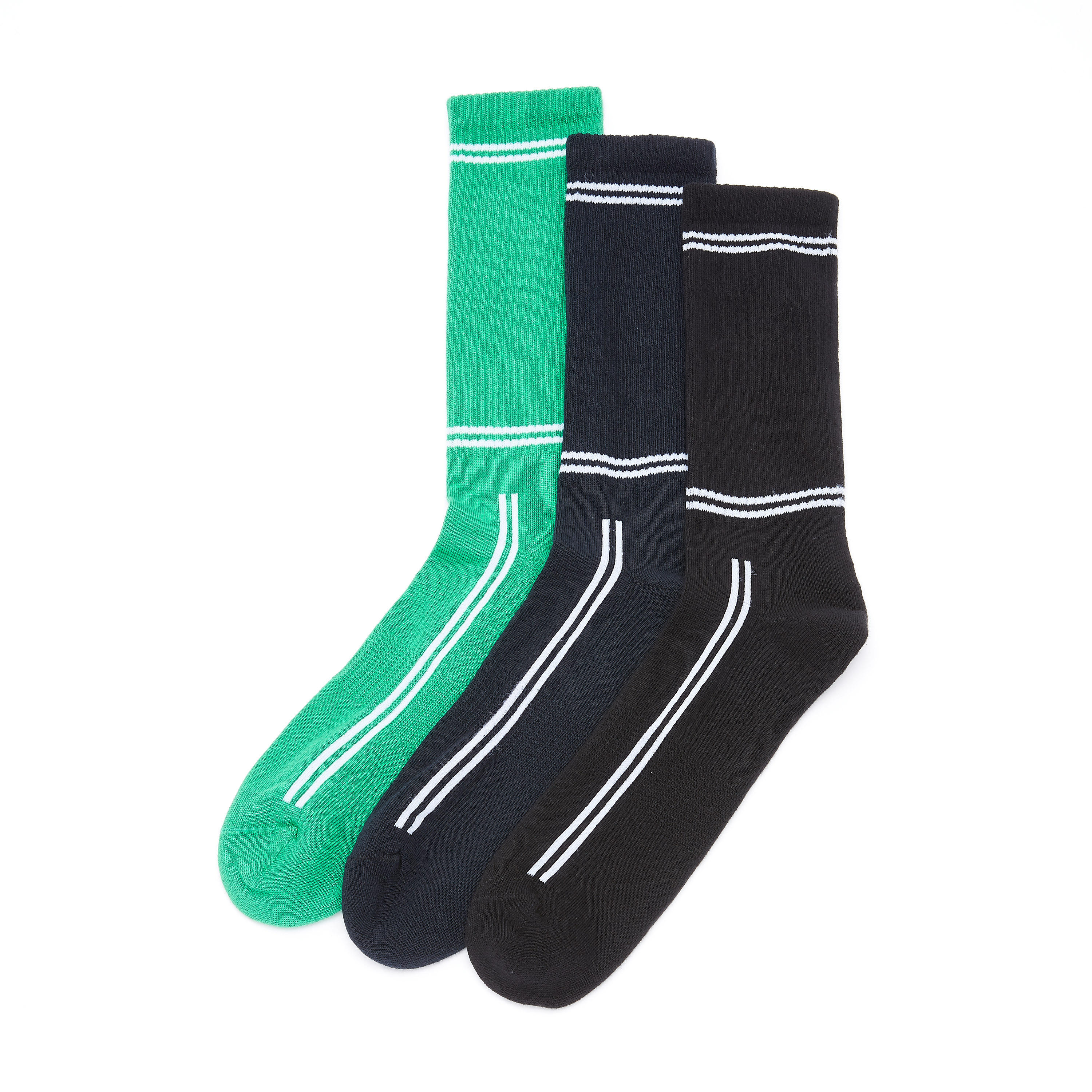 جوارب بطول متوسط بطبعات - طقم من 3 أزواج-men-socks-image-1