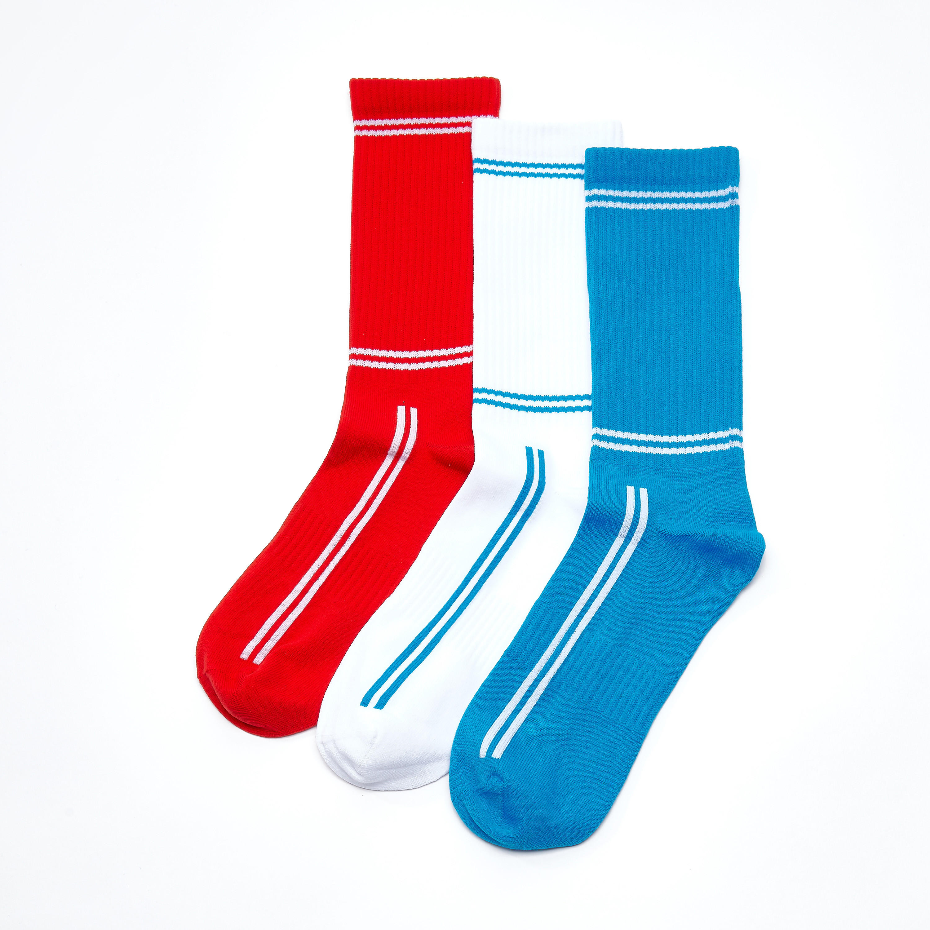 جوارب مقلّمة بطول متوسط - طقم من 3 قطع-men-socks-image-1