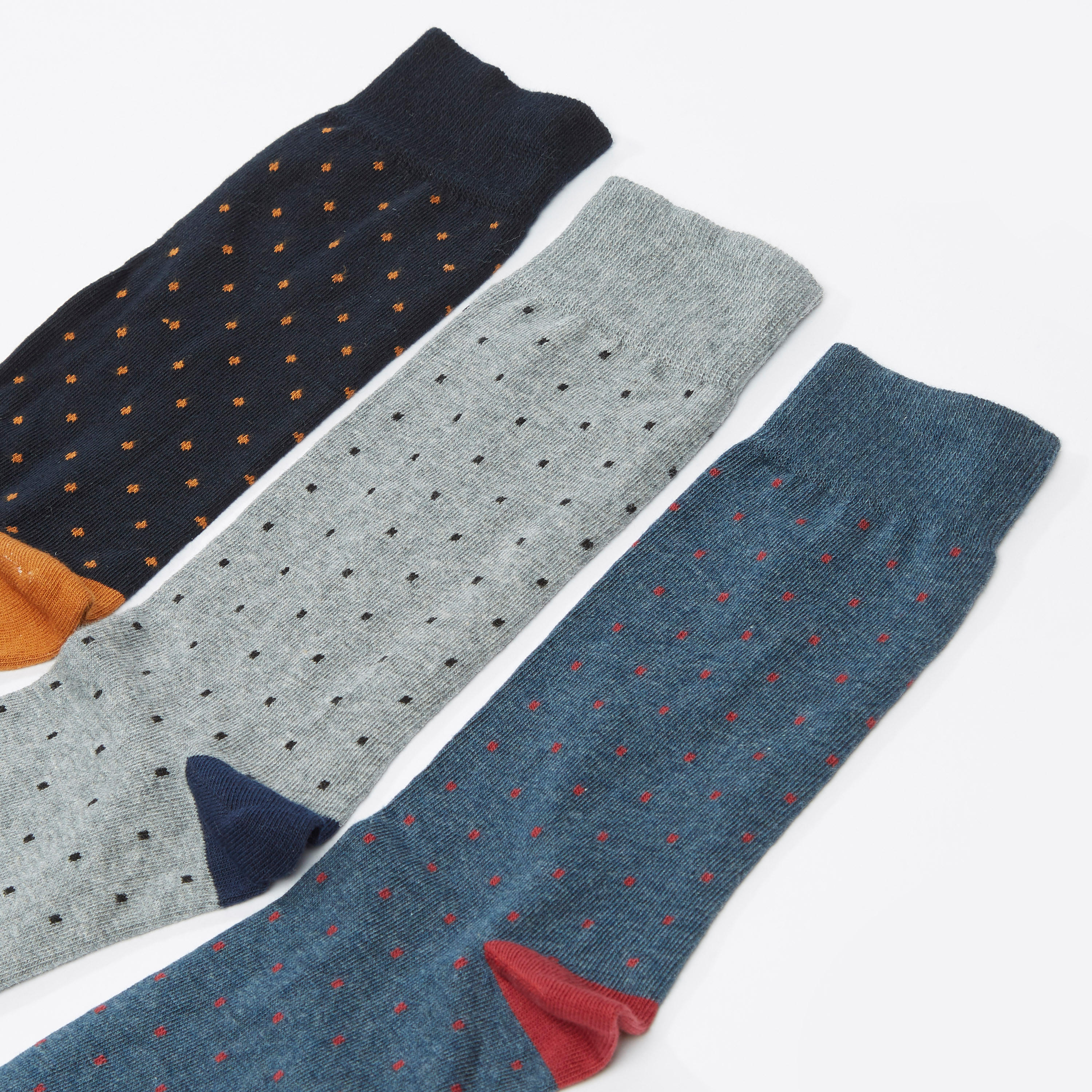 جوارب بطول ربلة الساق بطبعات - طقم من 3 أزواج-men-socks-image-2