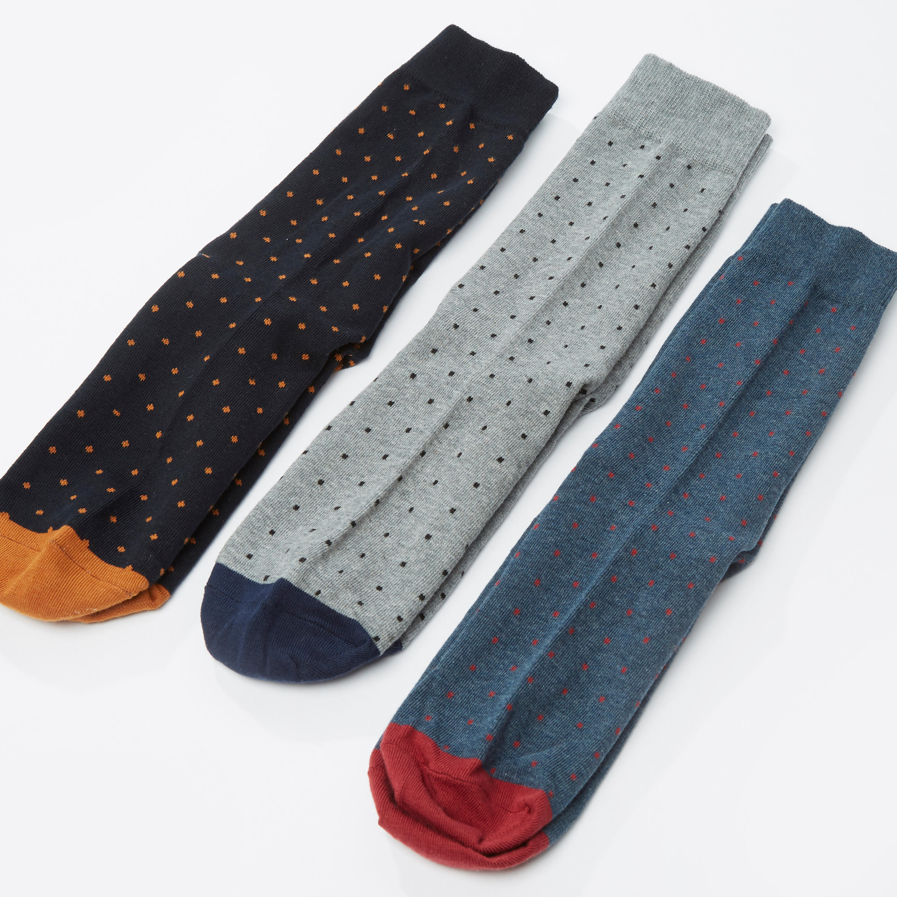 جوارب بطول ربلة الساق بطبعات - طقم من 3 أزواج-men-socks-image-3