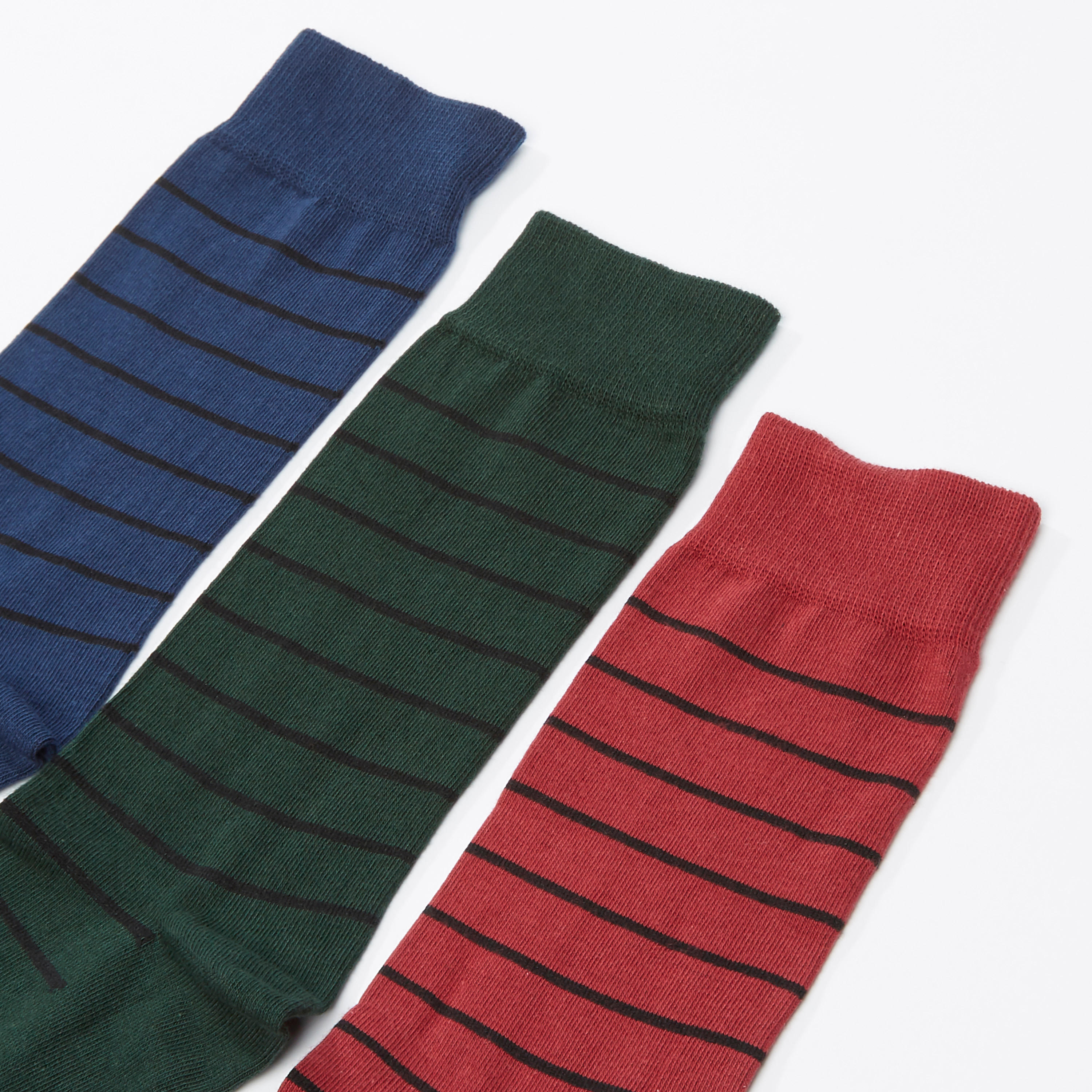 جوارب مقلّمة بطول ربلة الساق - طقم من 3 أزواج-men-socks-image-2