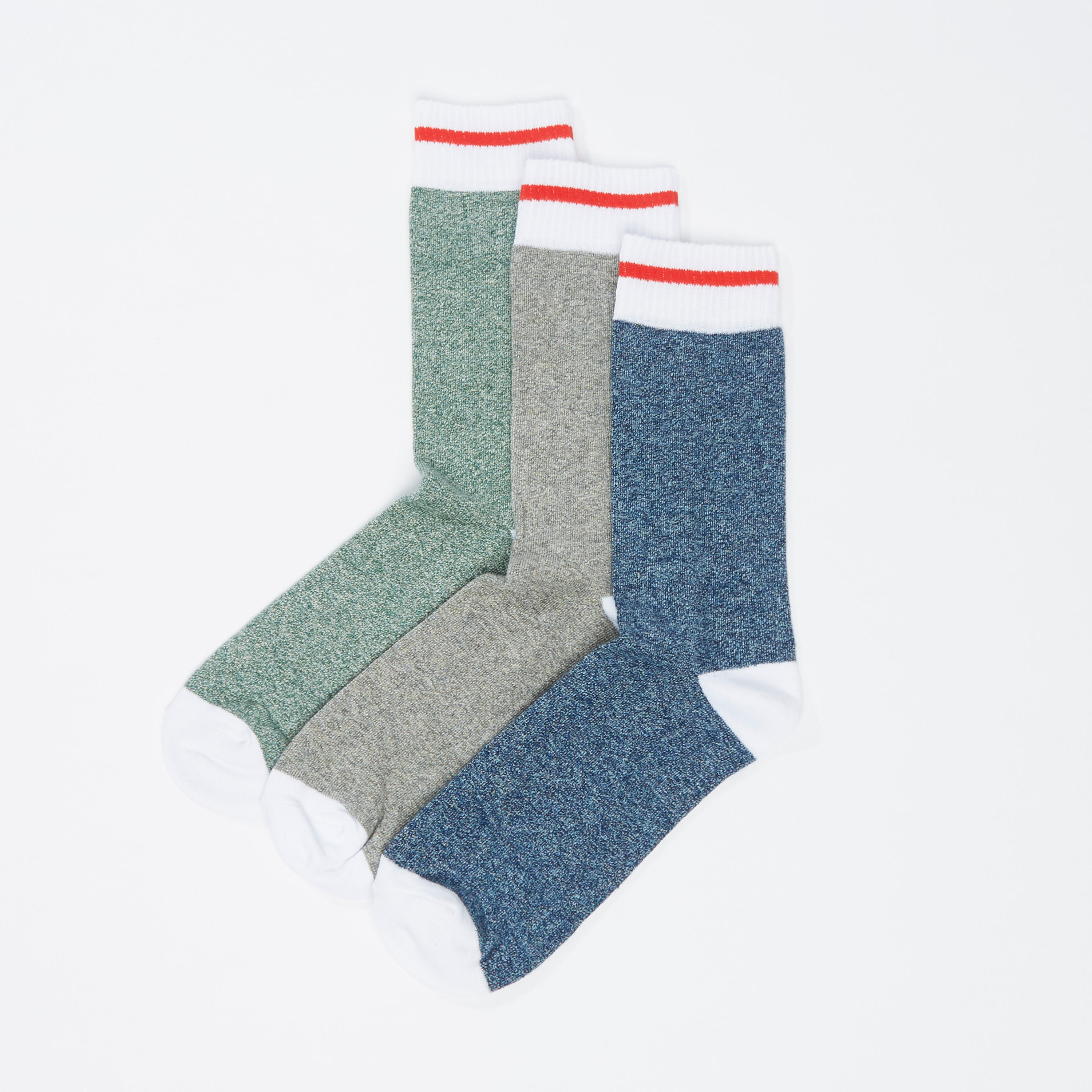 جوارب بارزة الملمس بطول ربلة الساق - طقم من 3 أزواج-men-socks-image-1