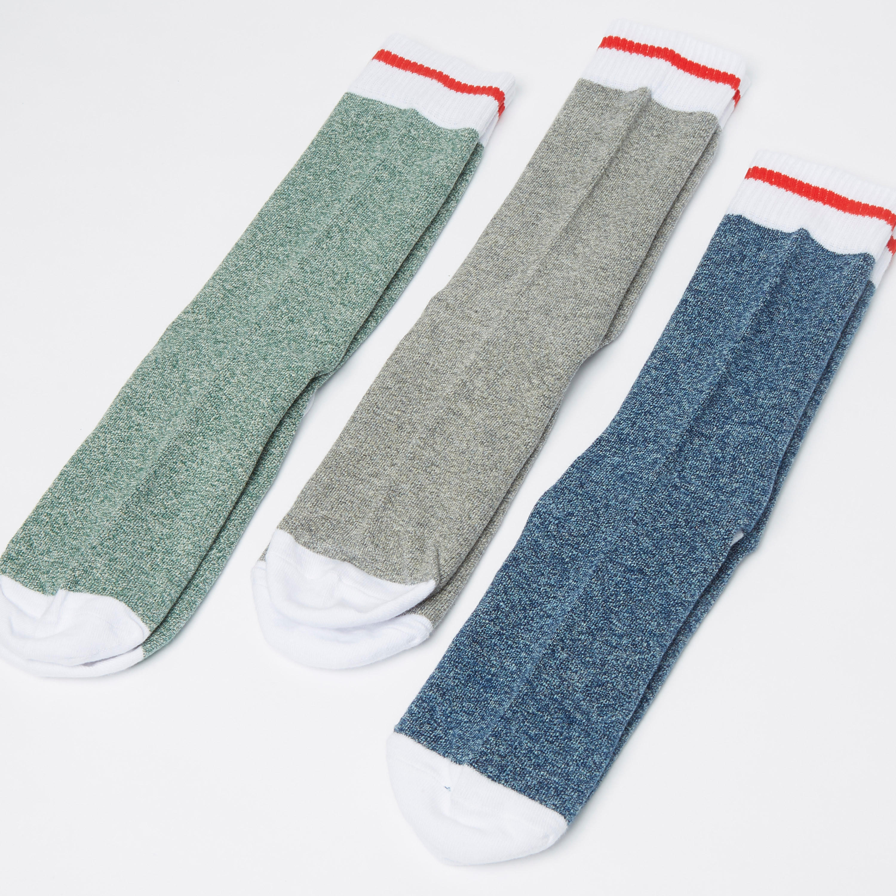 جوارب بارزة الملمس بطول ربلة الساق - طقم من 3 أزواج-men-socks-image-3
