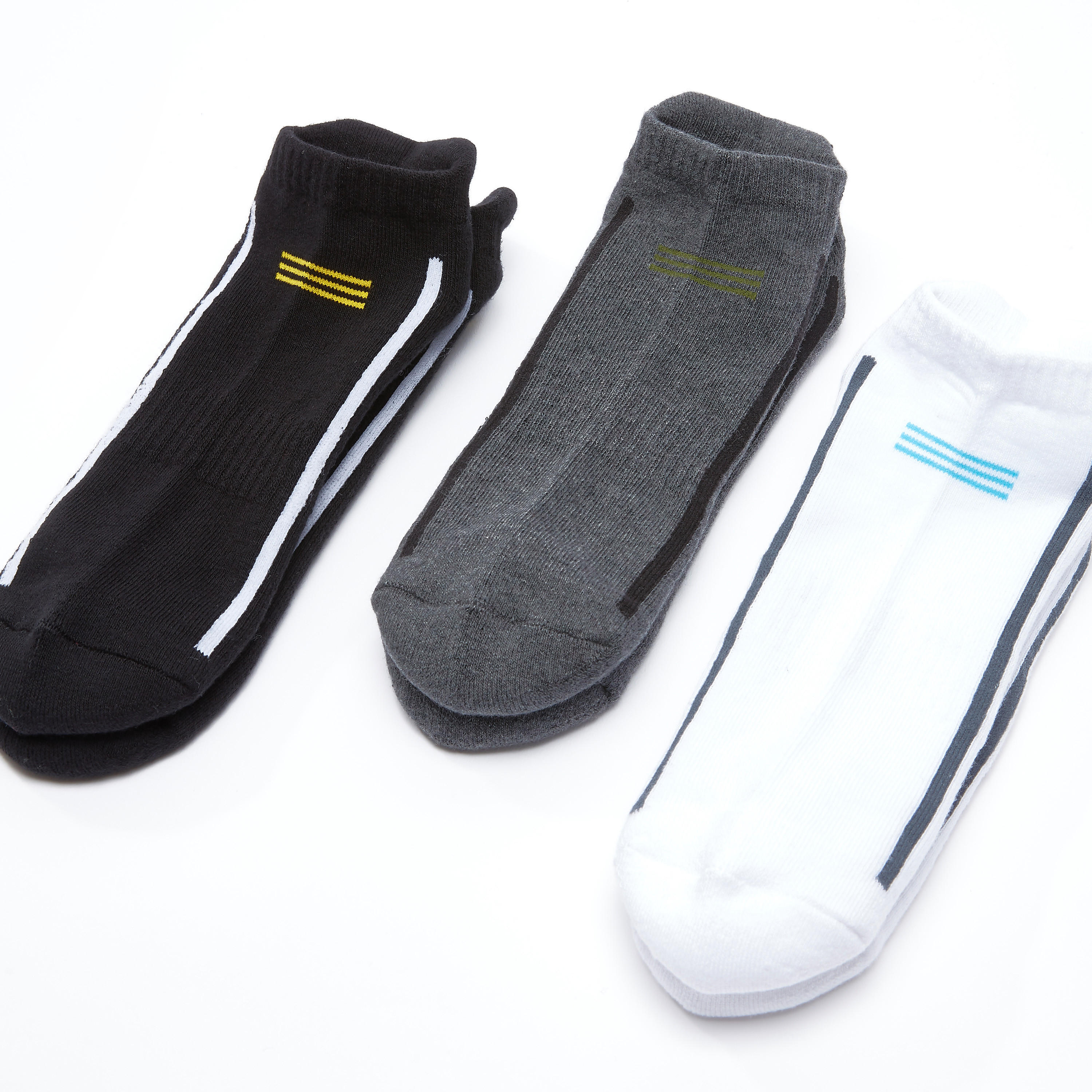 جوارب بطول الكاحل بطبعات - طقم من 3 أزواج-men-socks-image-1