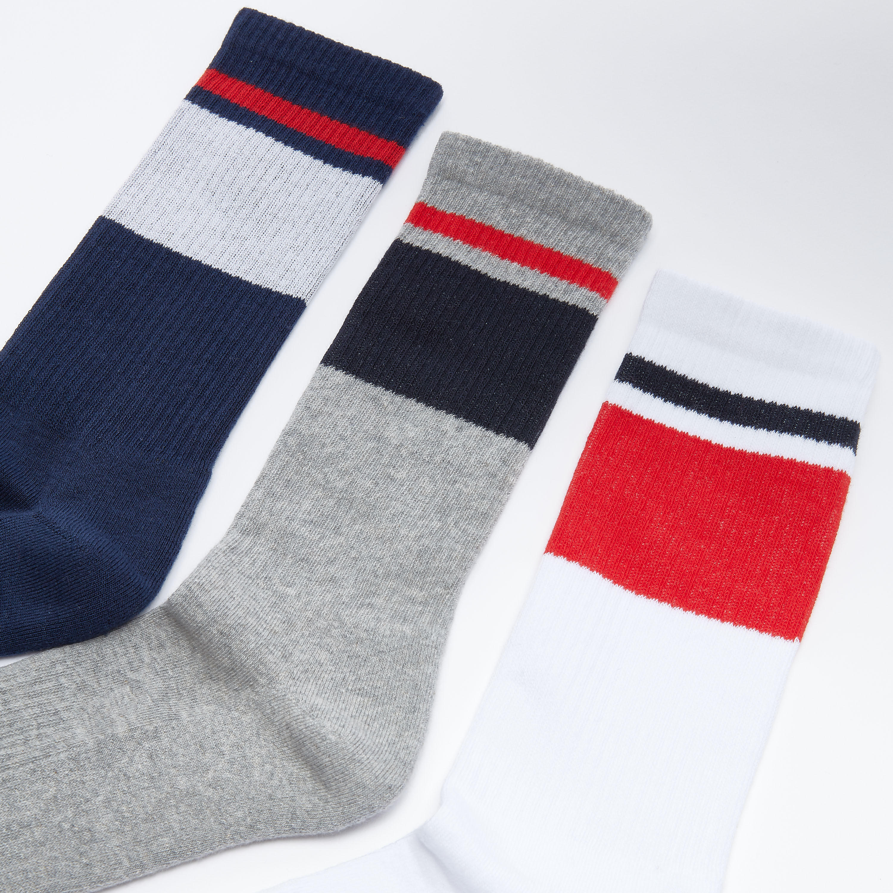 جوارب مقلّمة - طقم من ثلاثة أزواج-men-socks-image-2