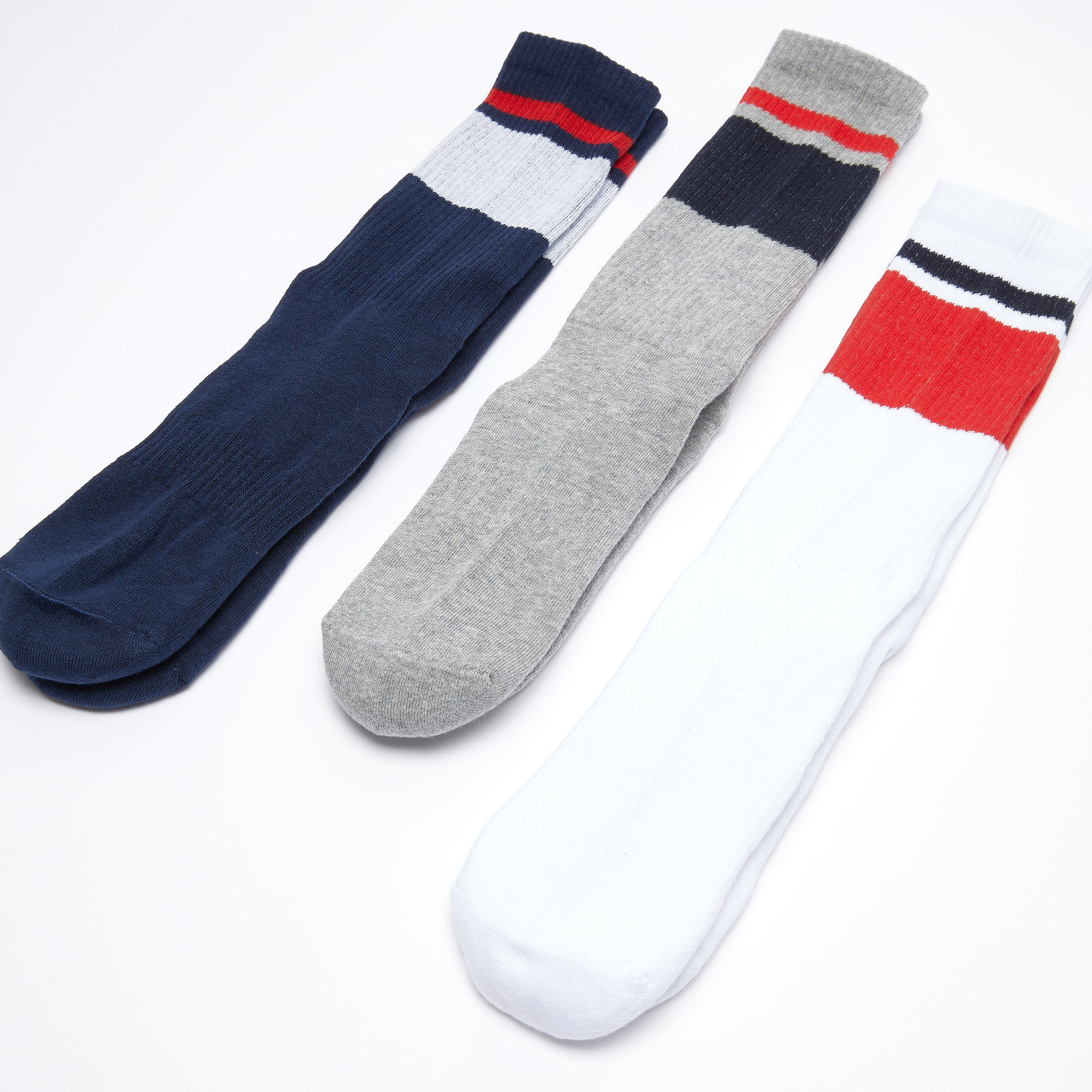 جوارب مقلّمة - طقم من ثلاثة أزواج-men-socks-image-1