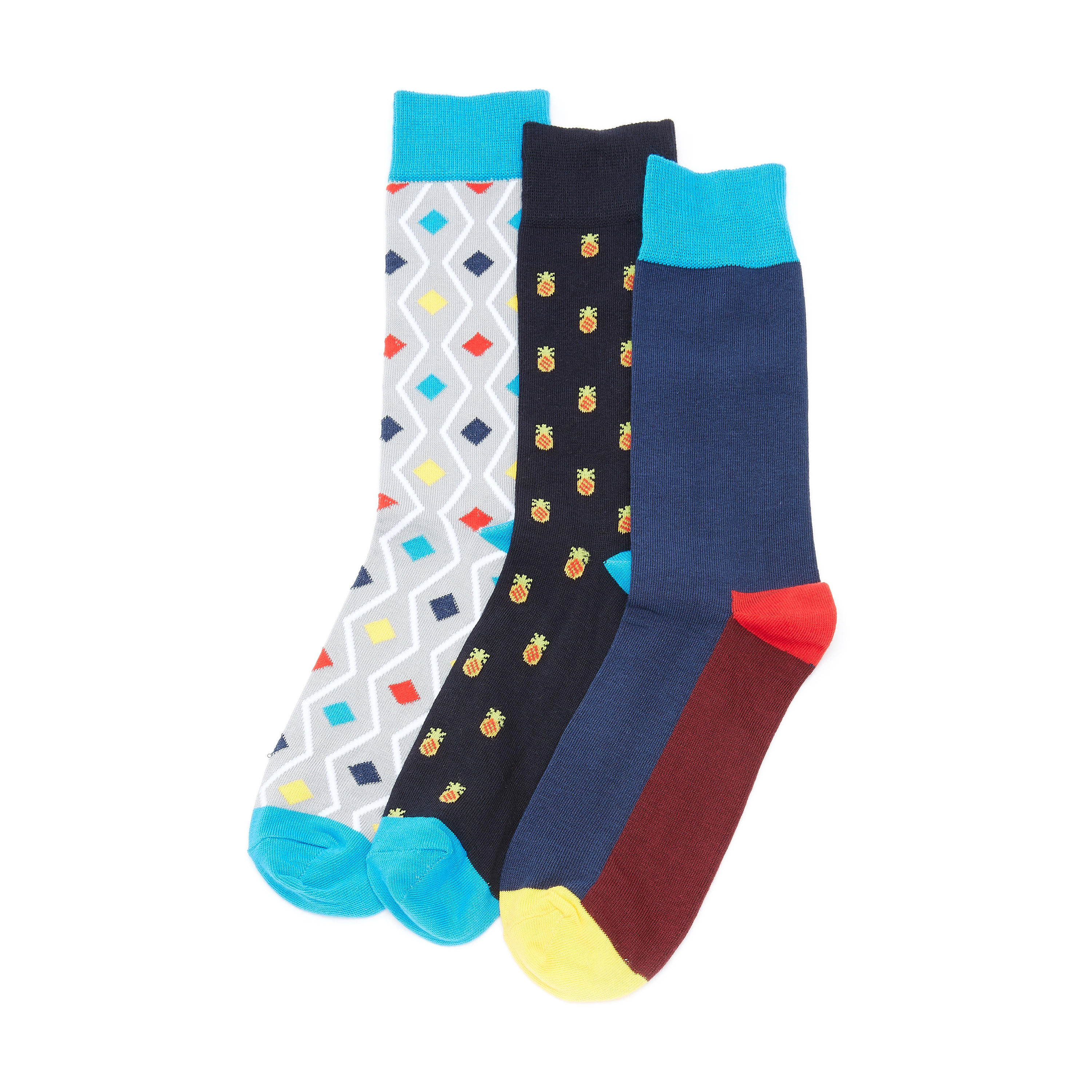 جوارب بطبعات - طقم من 3 أزواج-men-socks-image-1