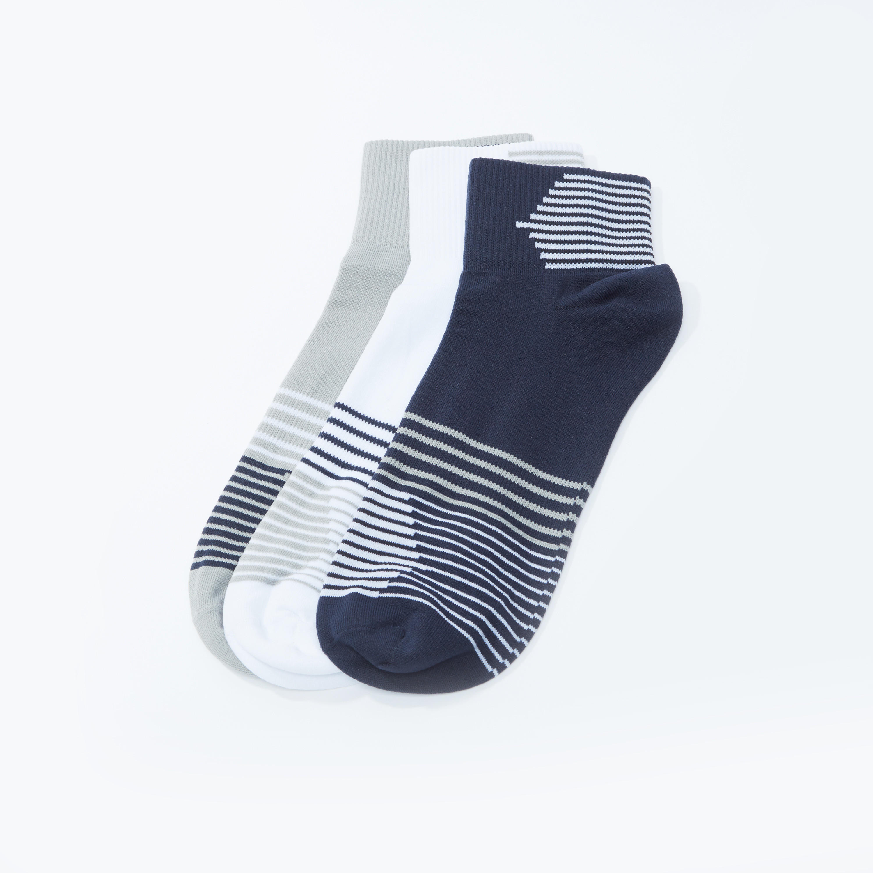 جوارب مقلّمة بطول الكاحل - طقم من 3 أزواج-men-socks-image-1