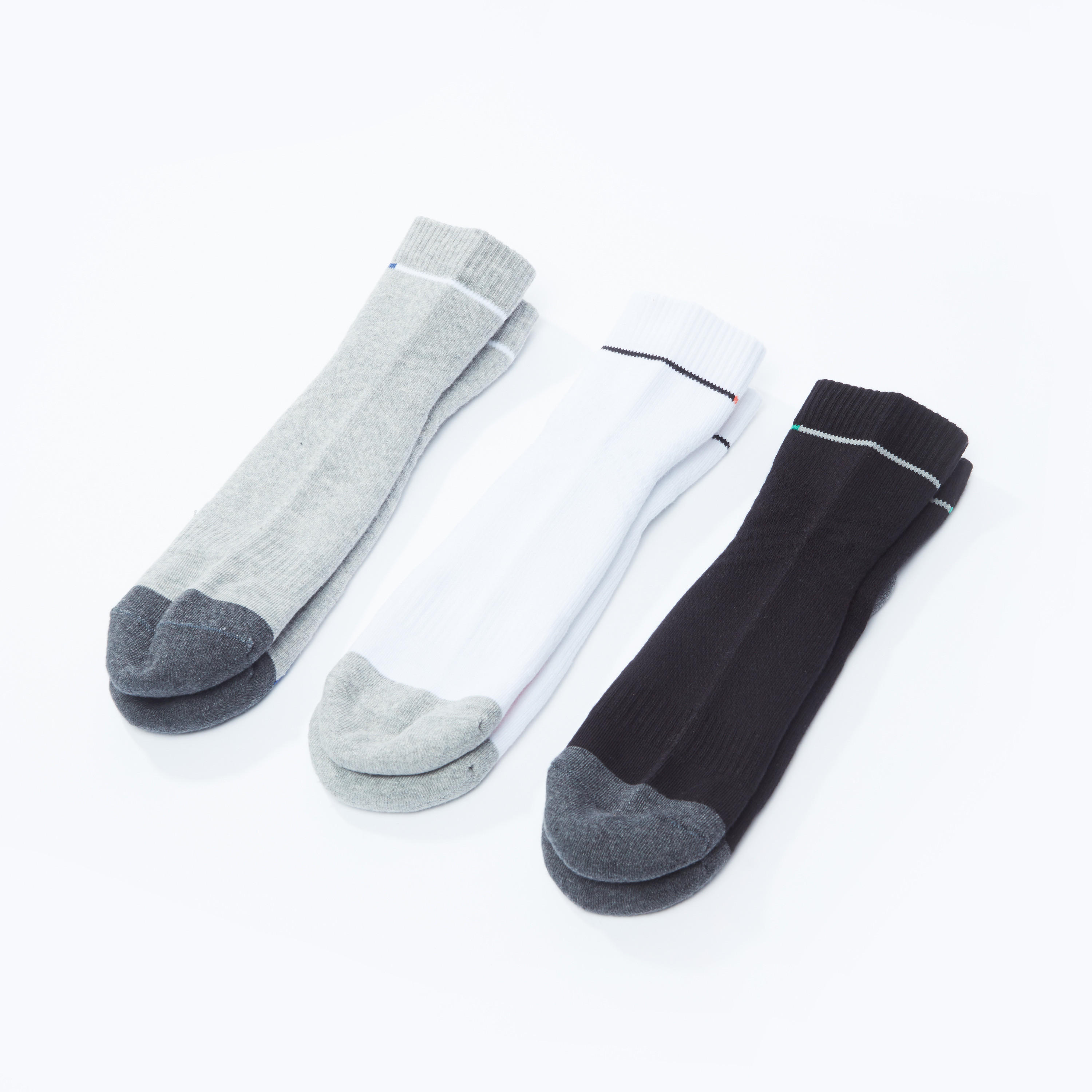جوارب بارزة الملمس بطول الكاحل بحواف مضلّعة - طقم من 3 أزواج-men-socks-image-1