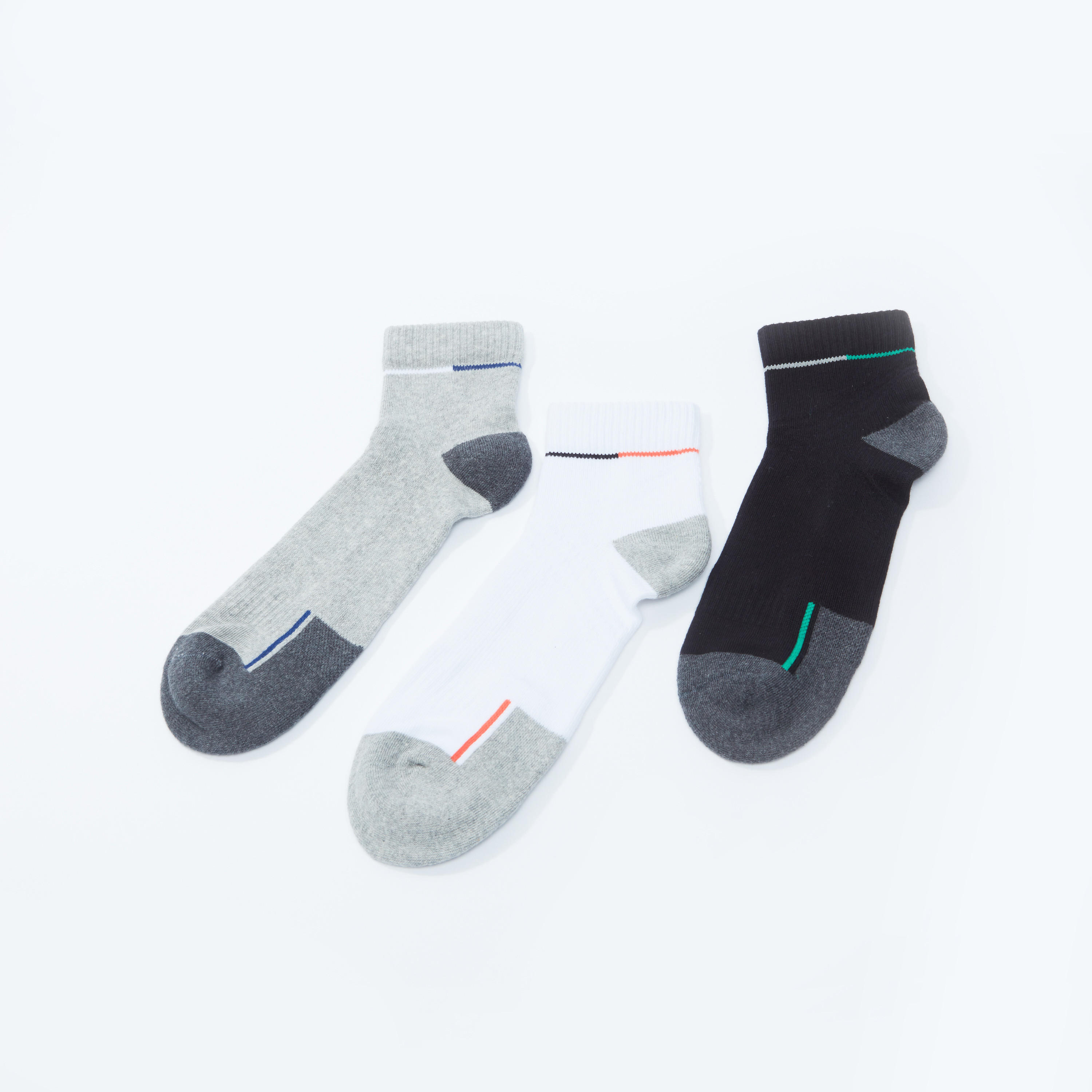 جوارب بارزة الملمس بطول الكاحل بحواف مضلّعة - طقم من 3 أزواج-men-socks-image-3