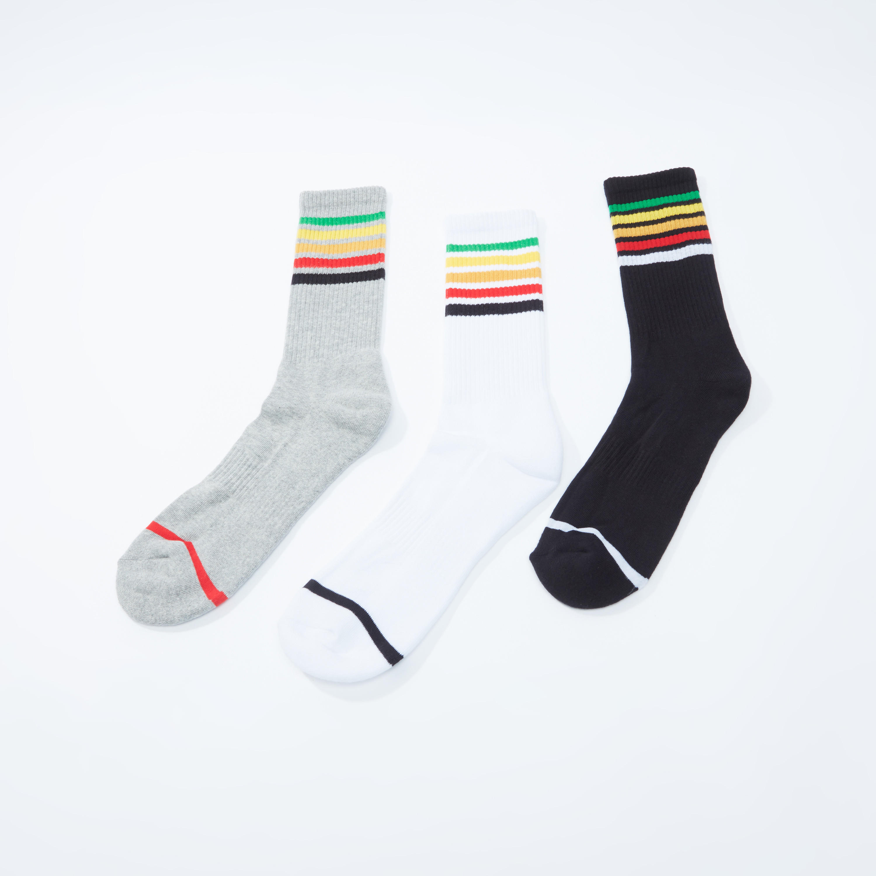 جوارب بارزة الملمس بطول متوسط وتقليمات - طقم من 3 أزواج-men-socks-image-3