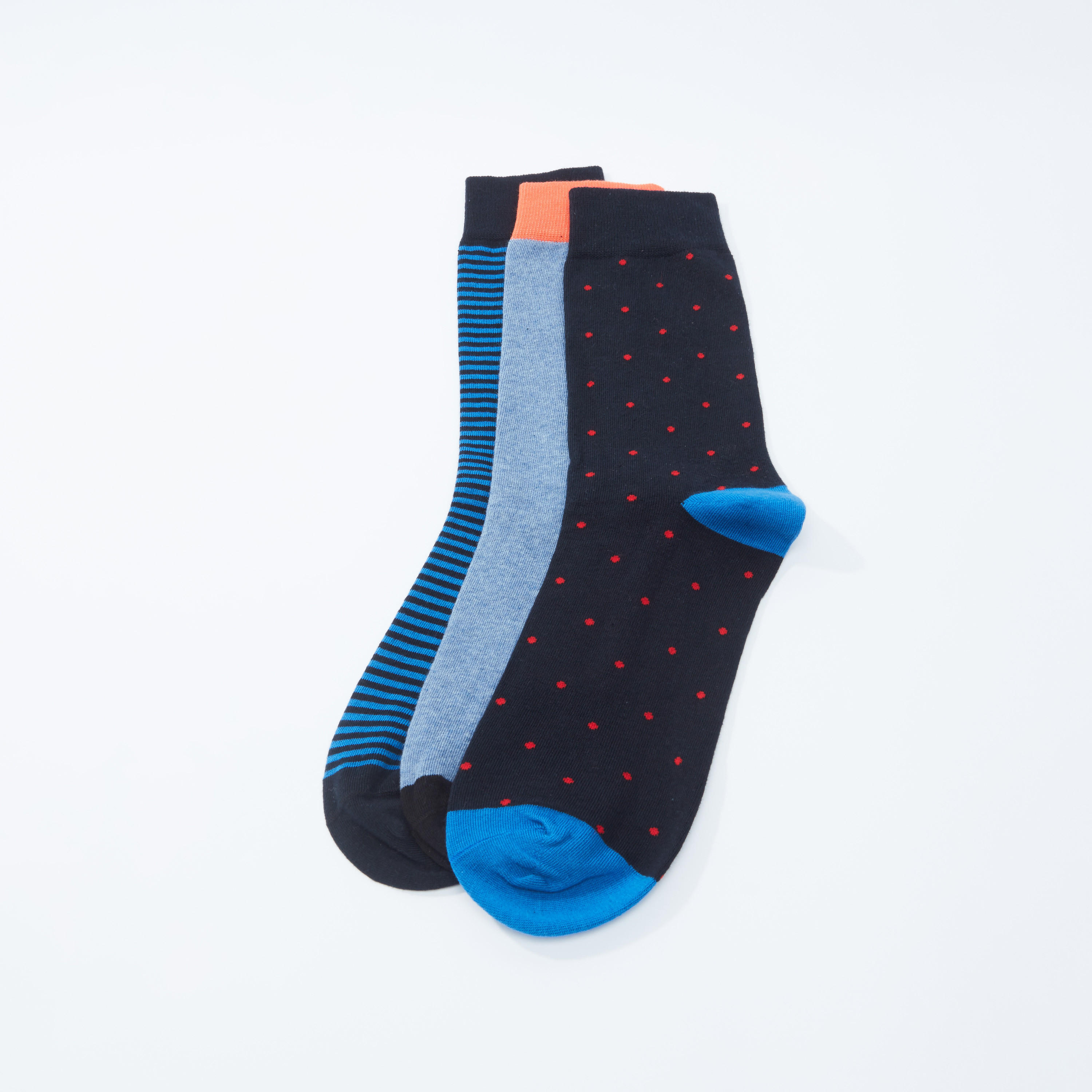 جوارب متنوعة متوسطة الطول بأساور مطّاطية - طقم من 3 أزواج-men-socks-image-2