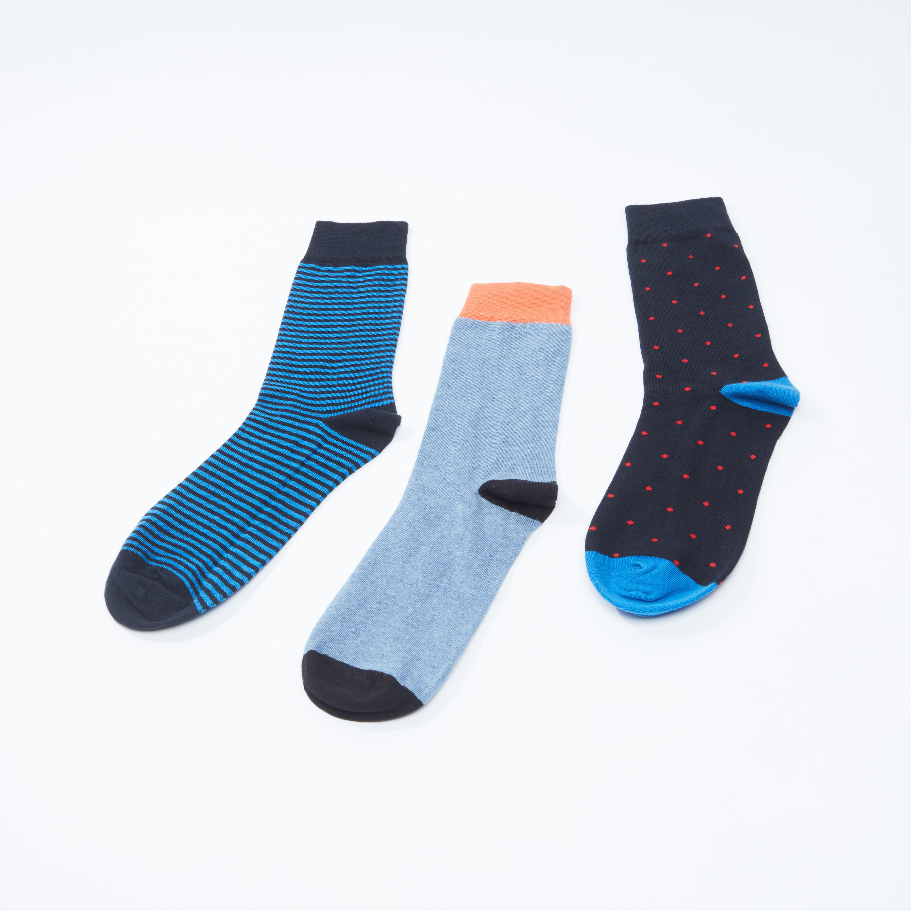 جوارب متنوعة متوسطة الطول بأساور مطّاطية - طقم من 3 أزواج-men-socks-image-3