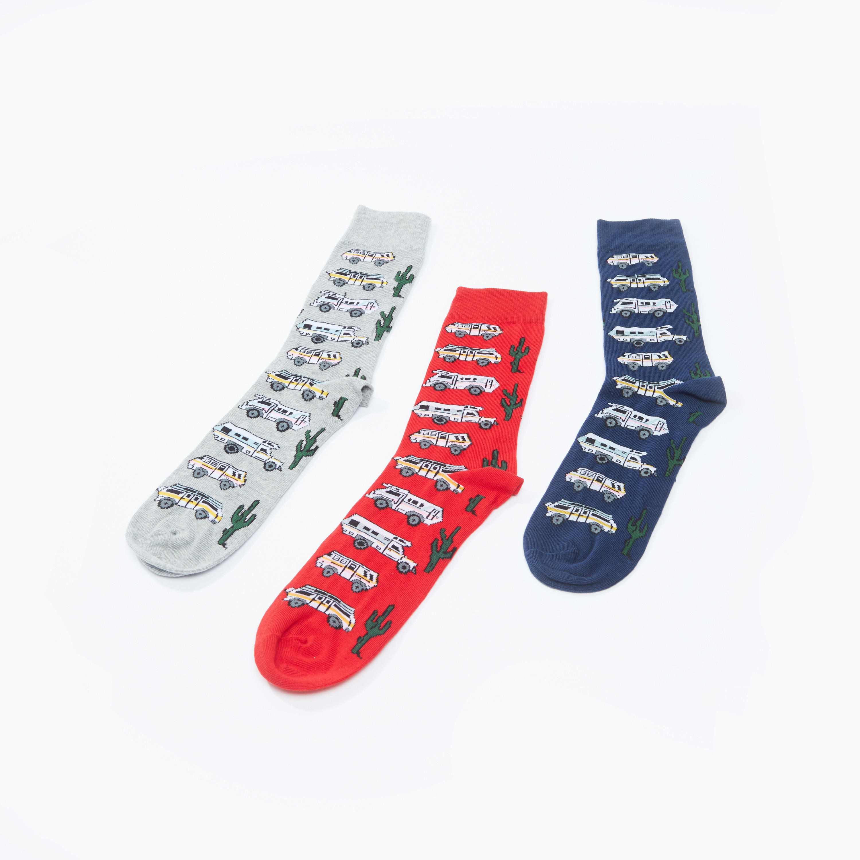 جوارب متنوعة متوسطة الطول بأساور مطّاطية - طقم من 3 أزواج-men-socks-image-3