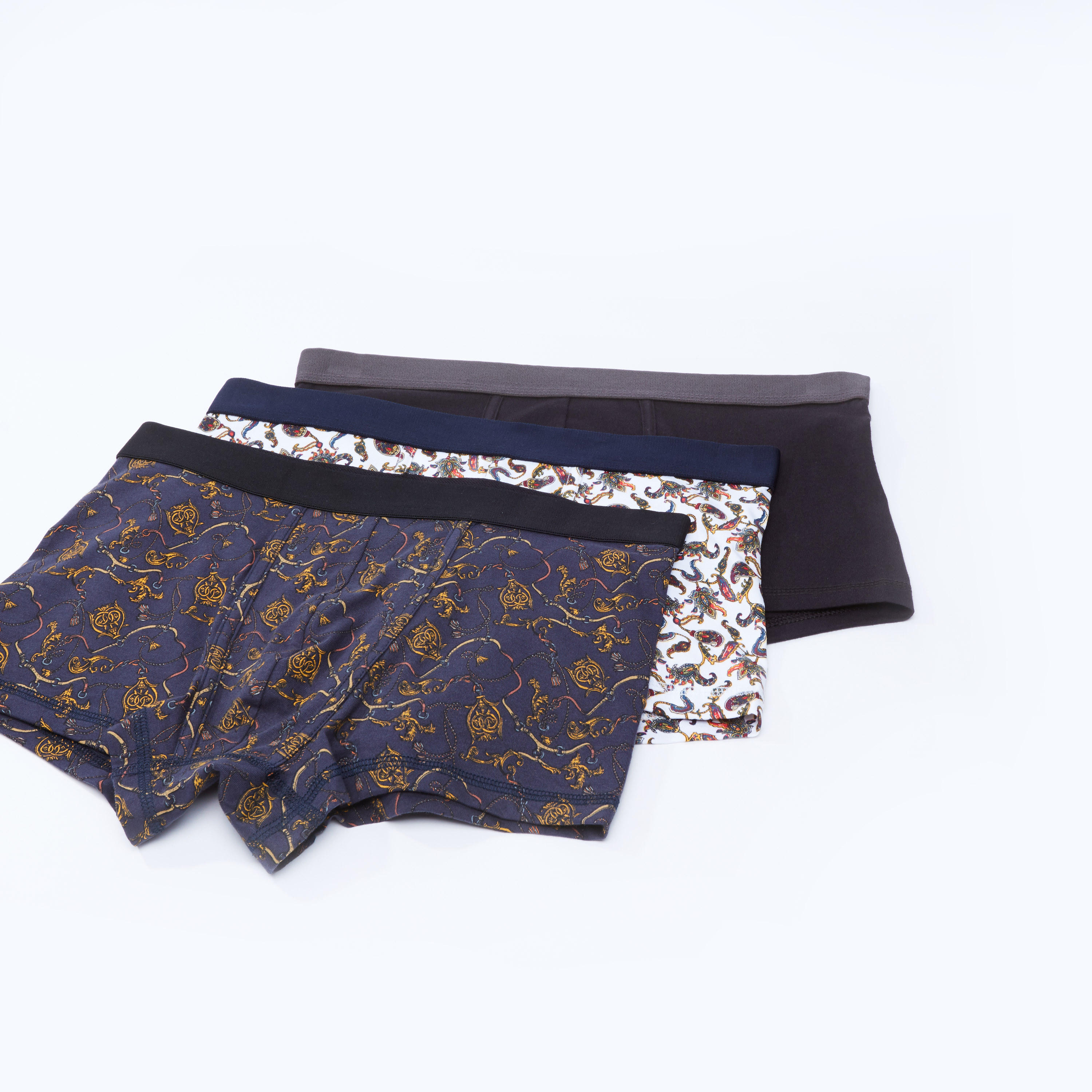 سراويل داخلية متنوعة بخصر مطّاطي - طقم من 3 قطع-men-clothing-innerwear-underwear-image-1