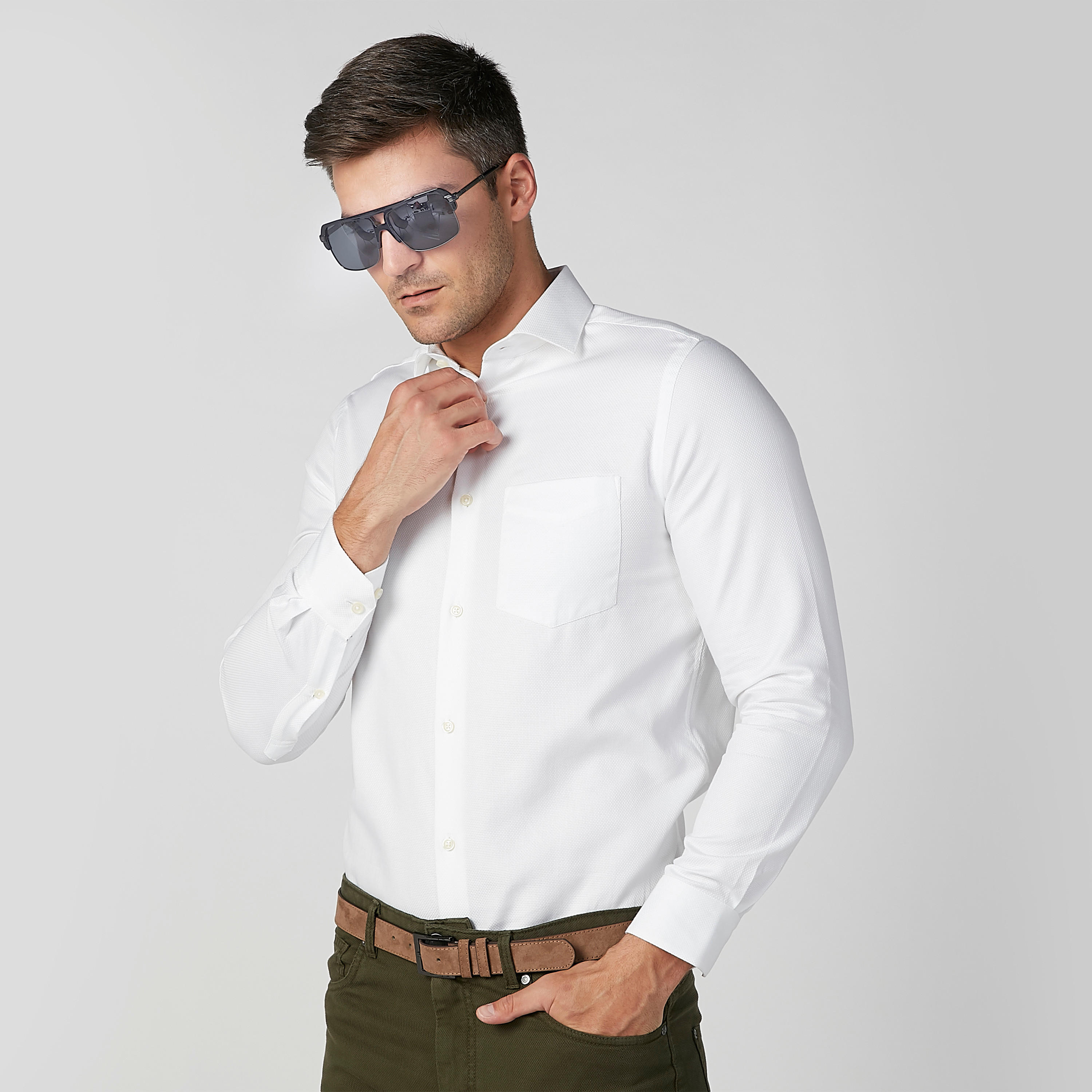 Half Rim Wayfarer Sunglasses with Nose Pads and Temple Tips-men-sunglasses-image-2
