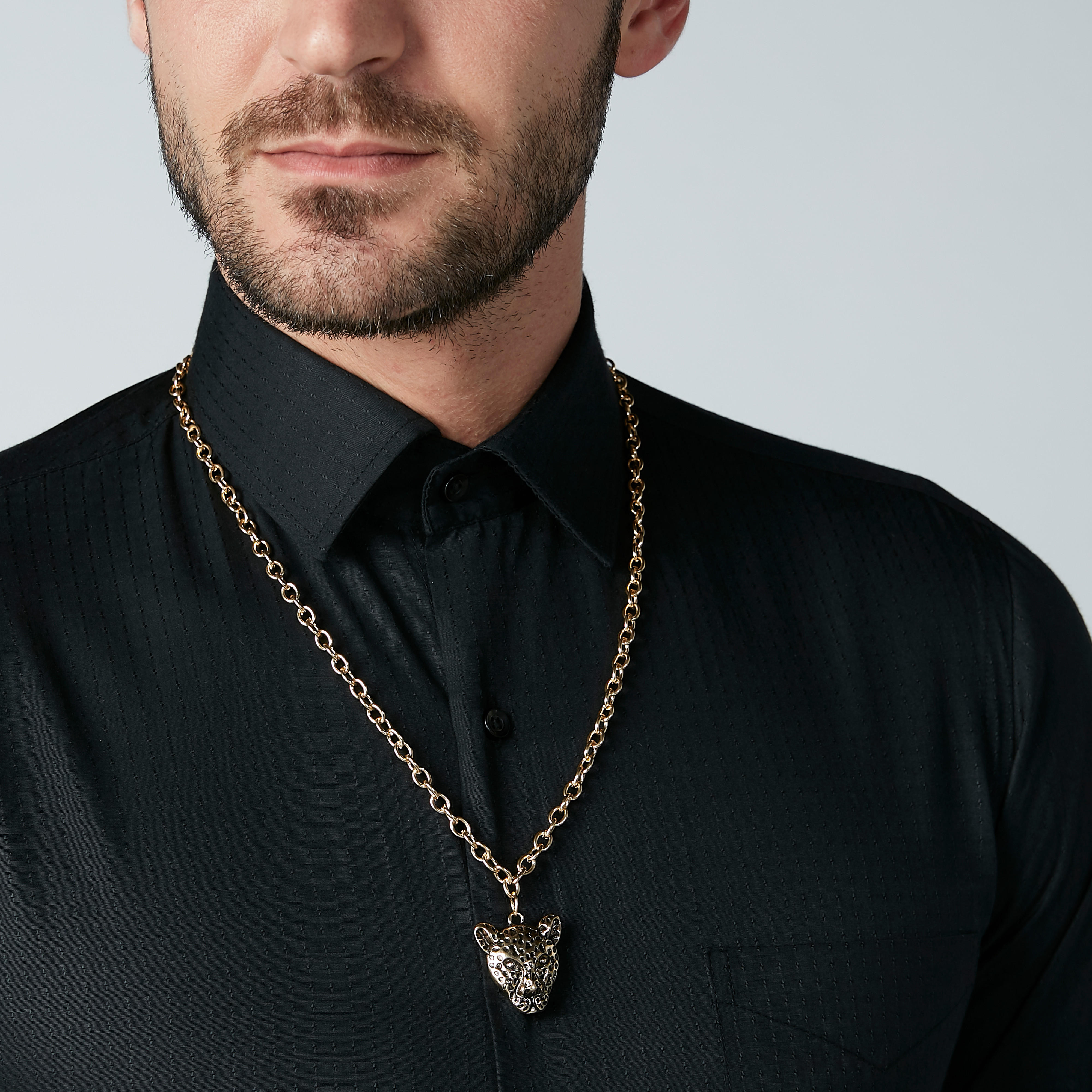 قلادة ميتاليك بدلّاية ومشبك إغلاق-men-watchesandjewellery-necklacesandpendants-image-2
