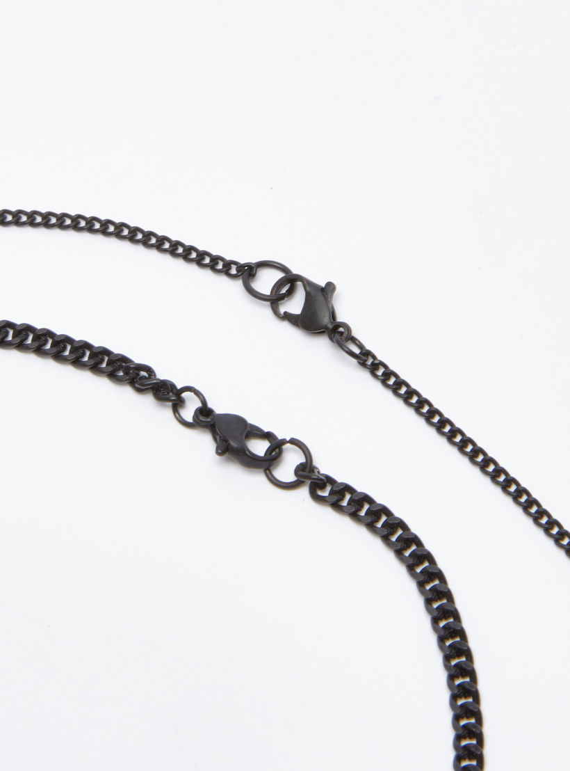قلادة بدلّاية ميتاليك بمشبك إغلاق - طقم من قطعتين-men-watchesandjewellery-necklacesandpendants-image-3