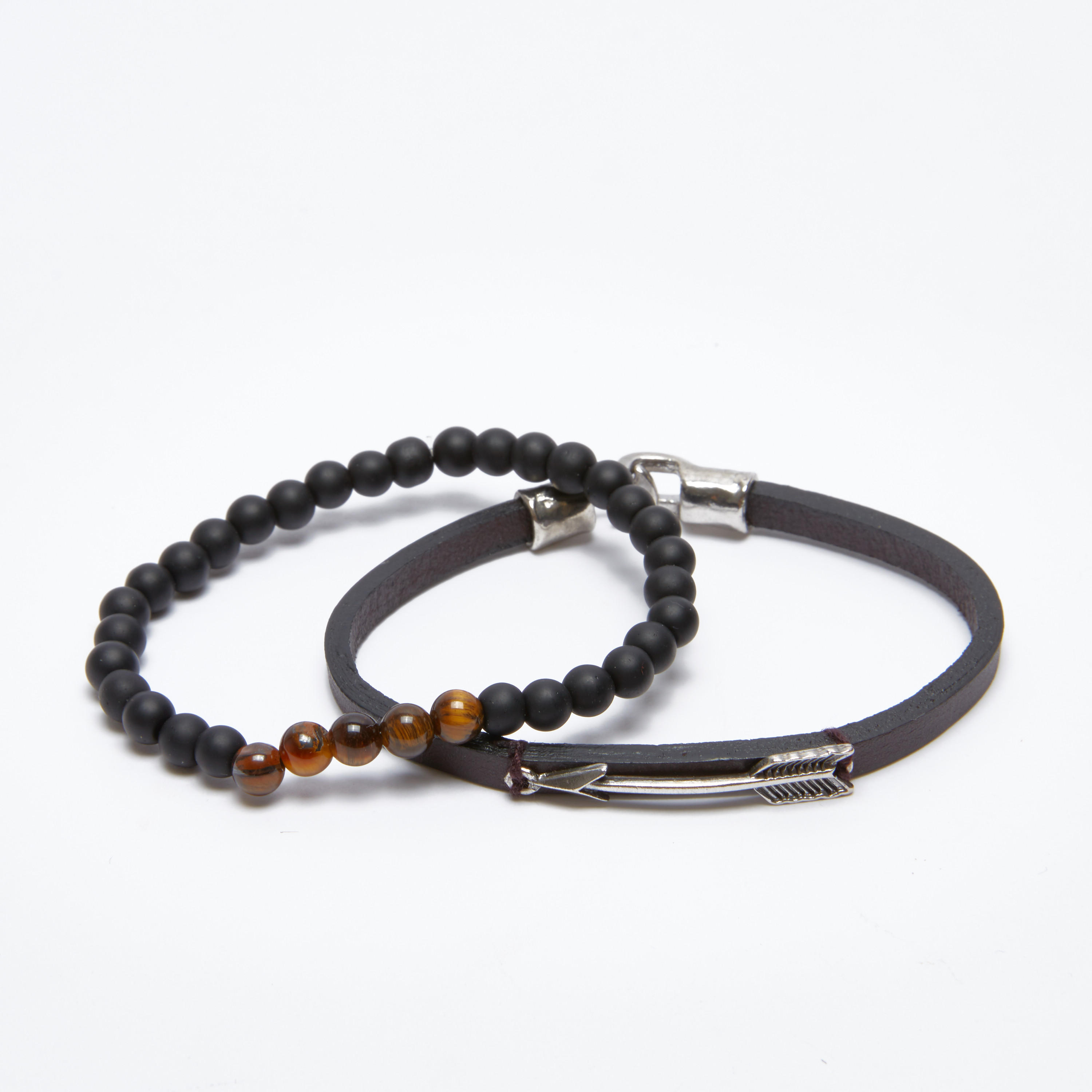 أساور متنوعة - طقم من قطعتين-men-watchesandjewellery-bracelets-image-1