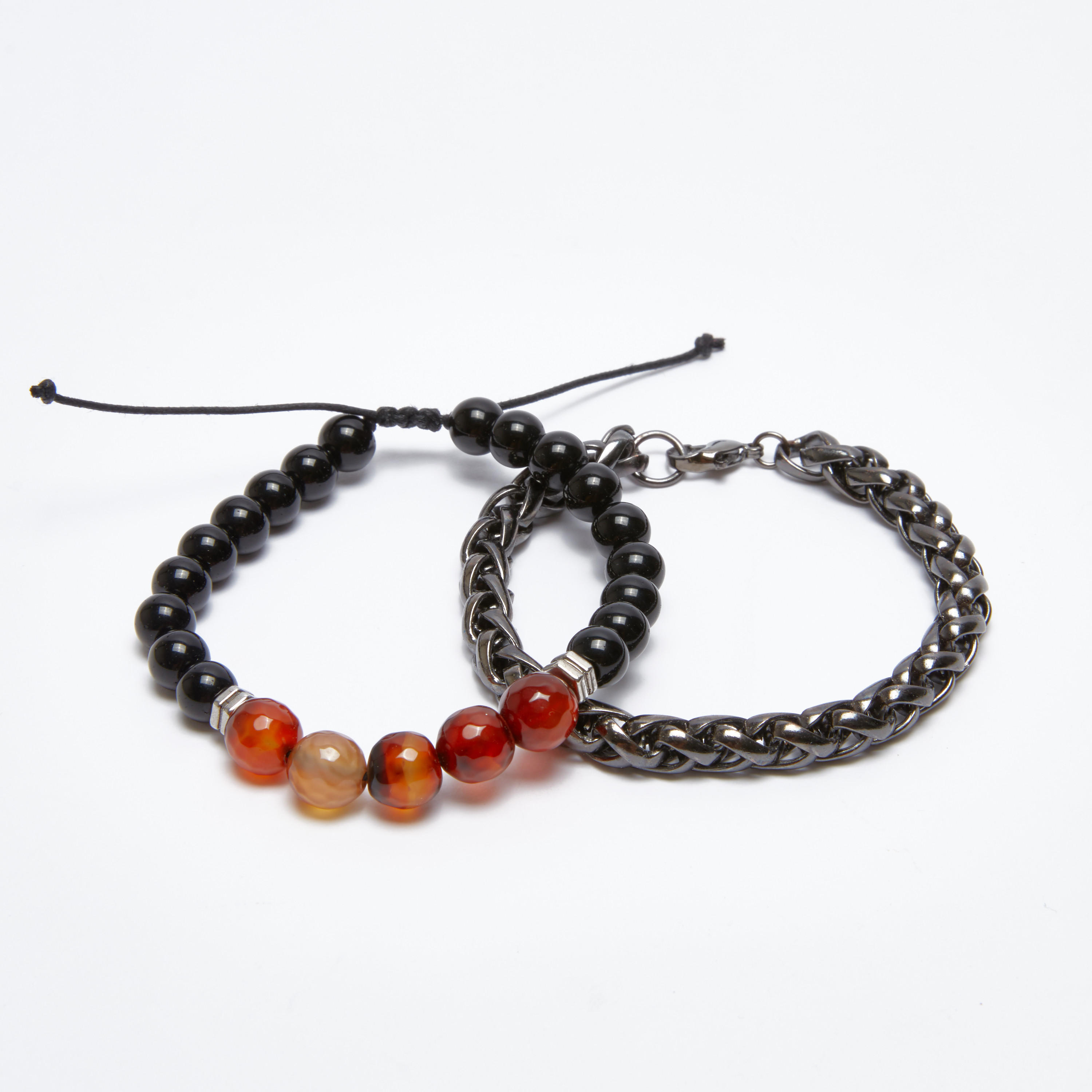 أساور متنوعة - طقم من قطعتين-men-watchesandjewellery-bracelets-image-1