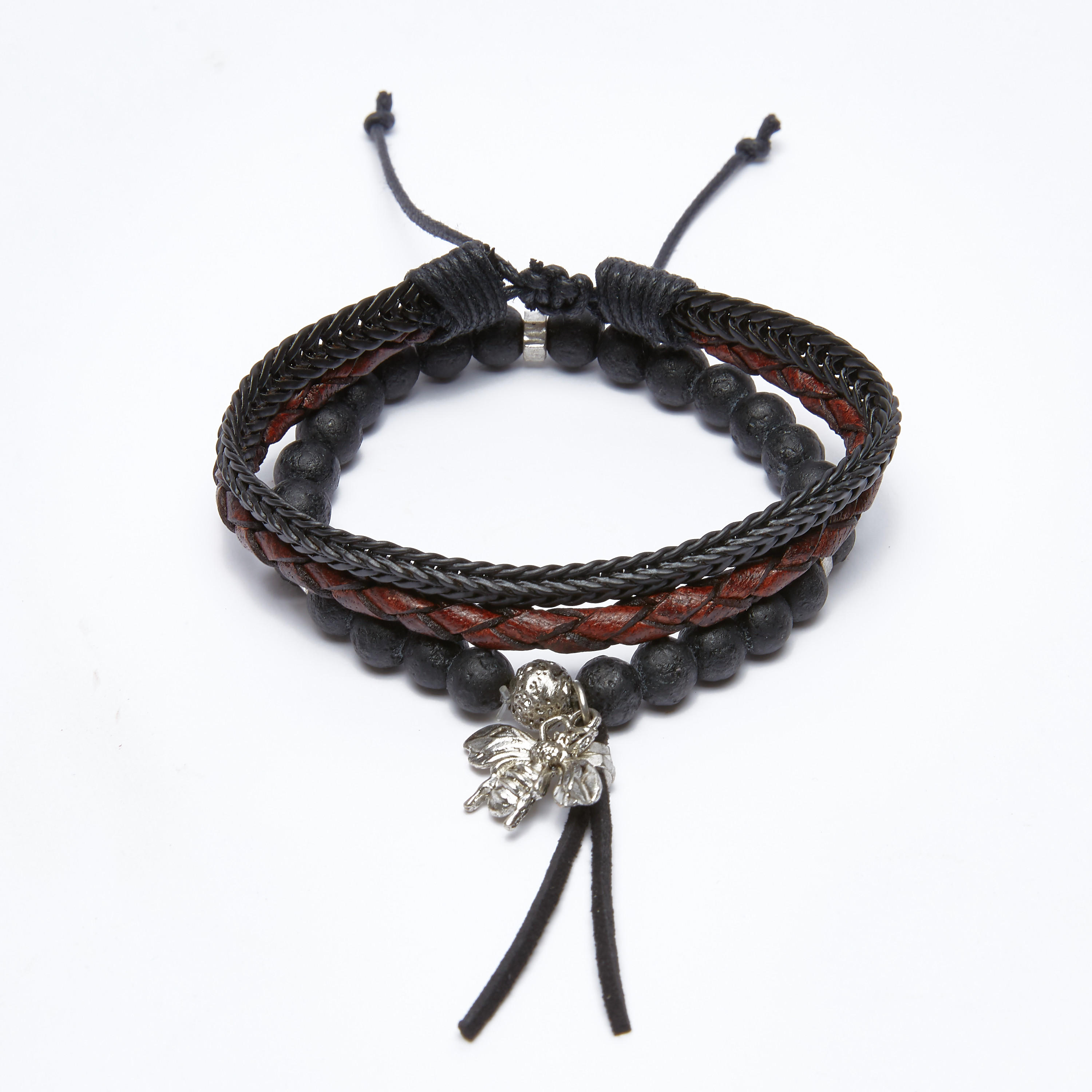 أساور متنوعة - طقم من قطعتين-men-watchesandjewellery-bracelets-image-1