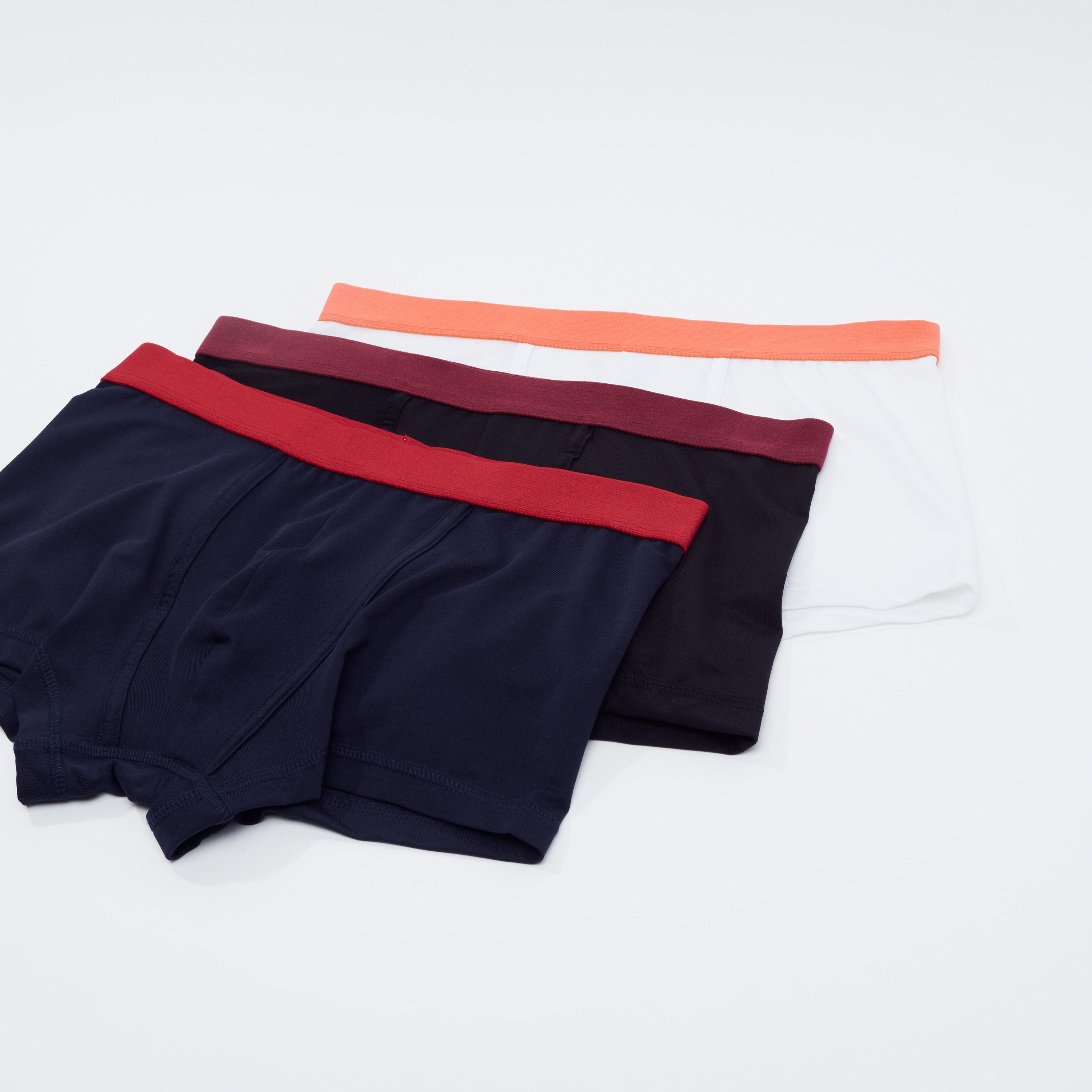 Set of 3 - Plain Trunks with Elasticised Waistband-men-clothing-innerwear-underwear-image-1
