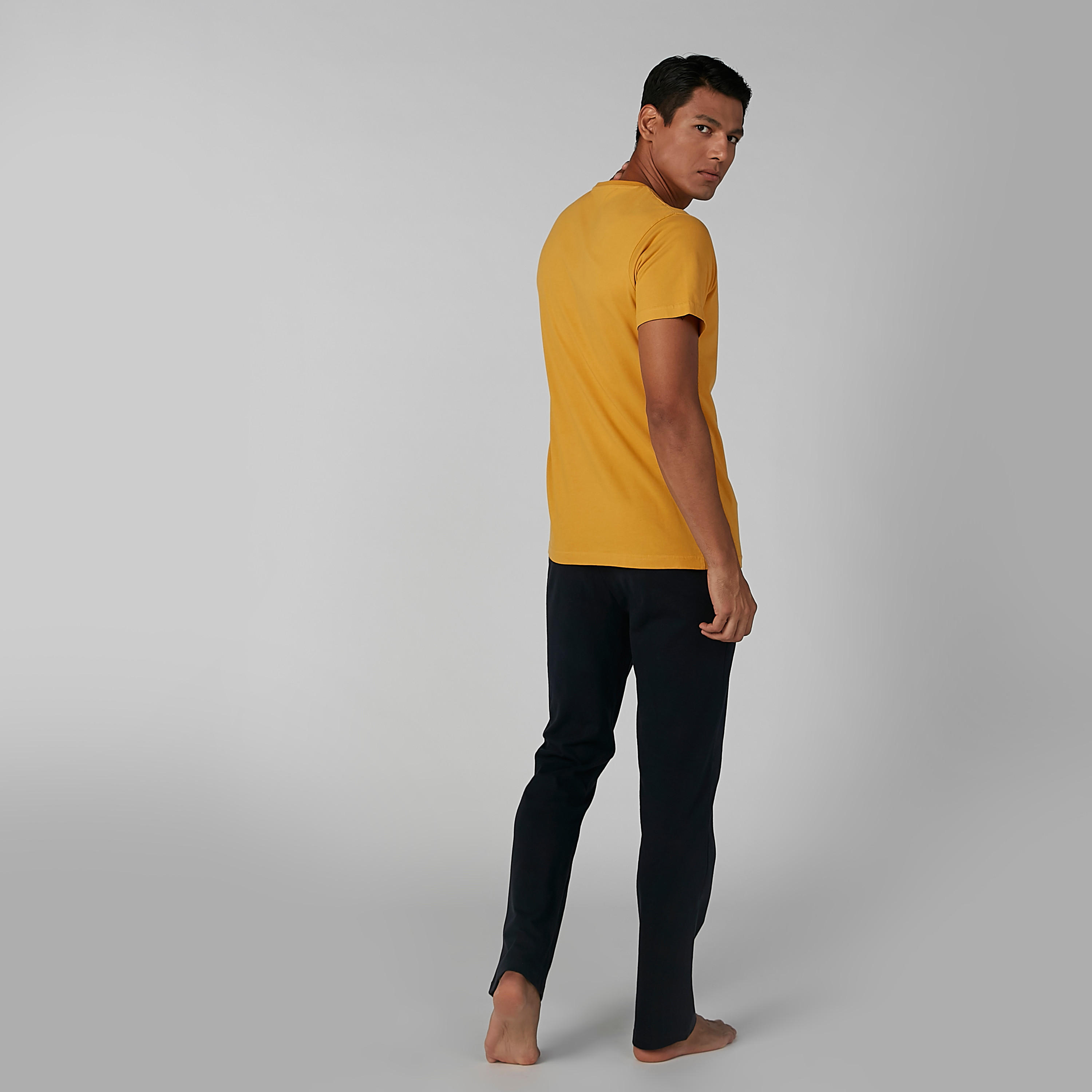 Solid Henley Neck T-shirt and Pyjamas Set-men-clothing-nightwear-sets-image-4