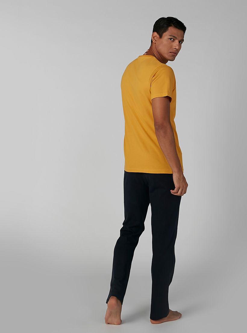 Solid Henley Neck T-shirt and Pyjamas Set-men-clothing-nightwear-sets-image-4