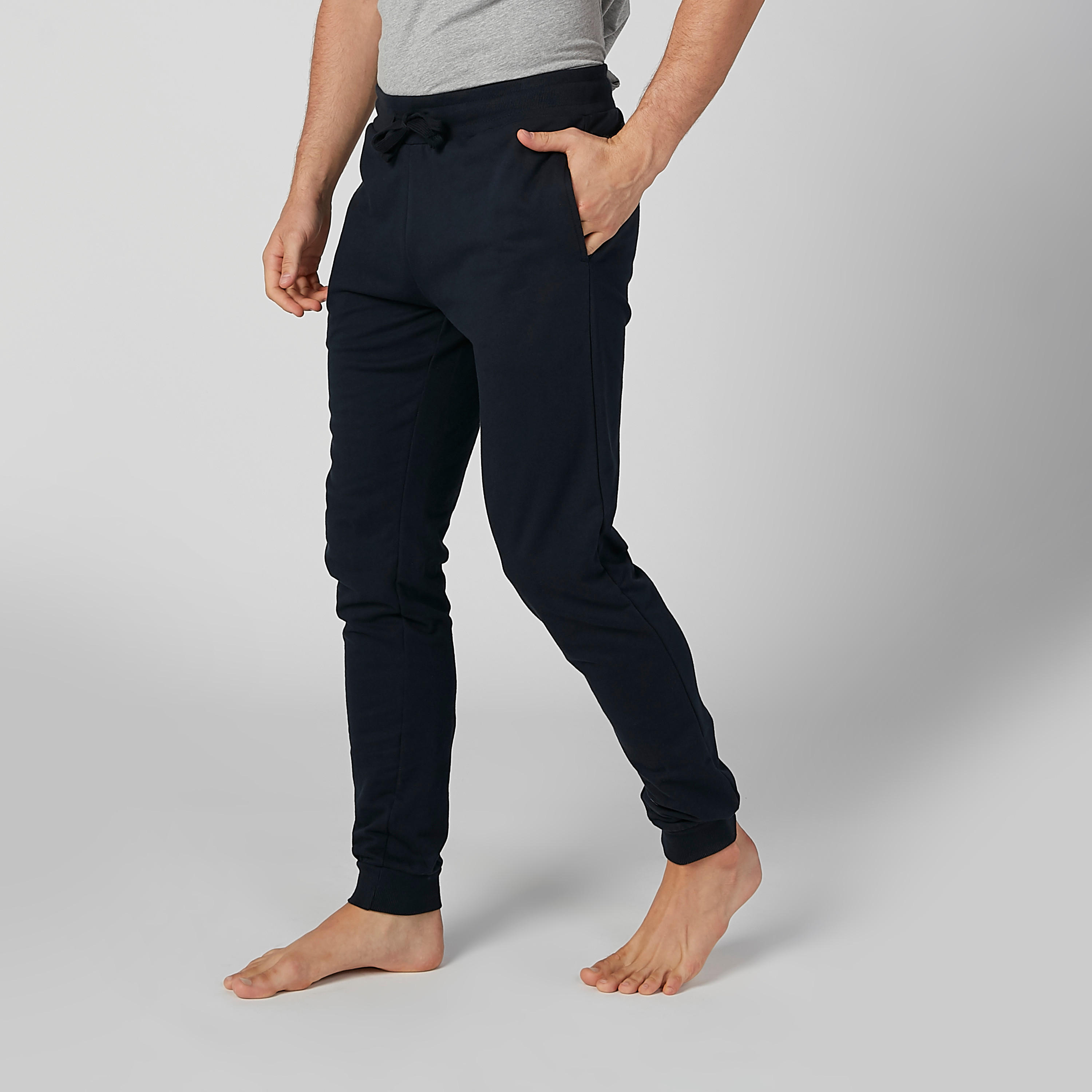 Full Length Plain Pyjamas with Pocket Detail and Drawstring-men-clothing-nightwear-sets-image-2