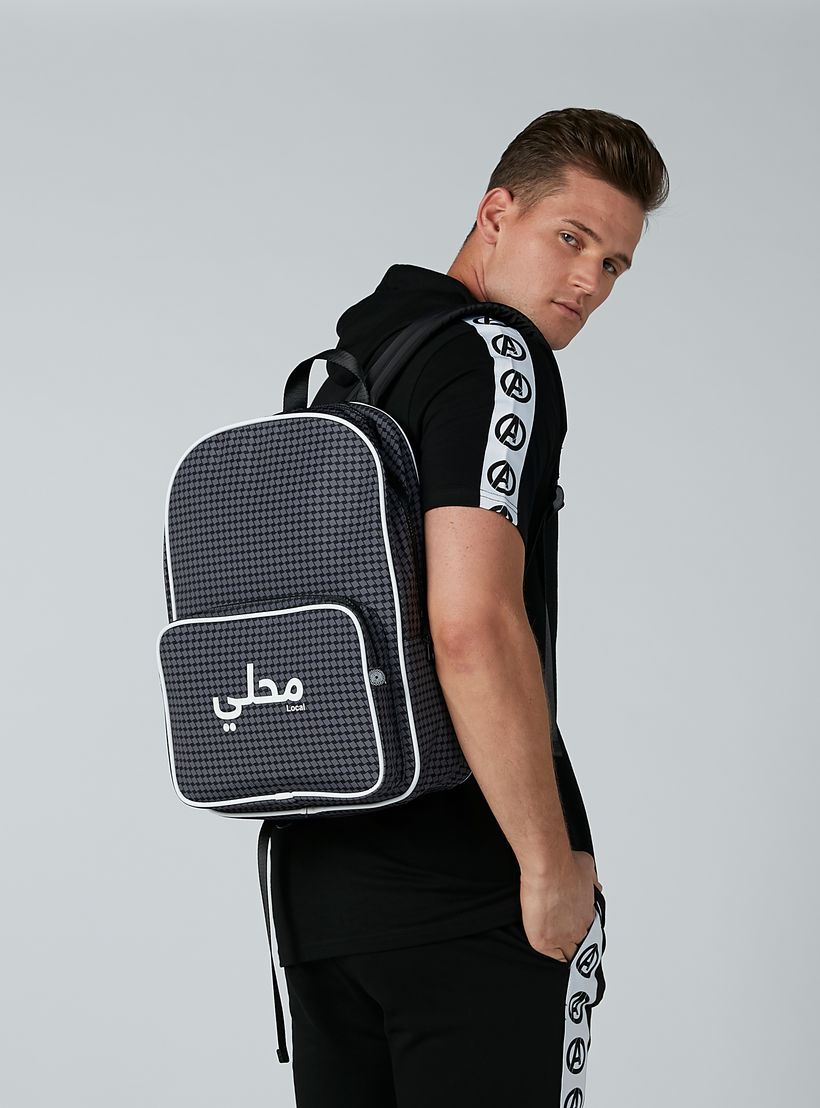 Printed Backpack with Adjustable Shoulder Straps and Zip Closure-men-bags-image-2