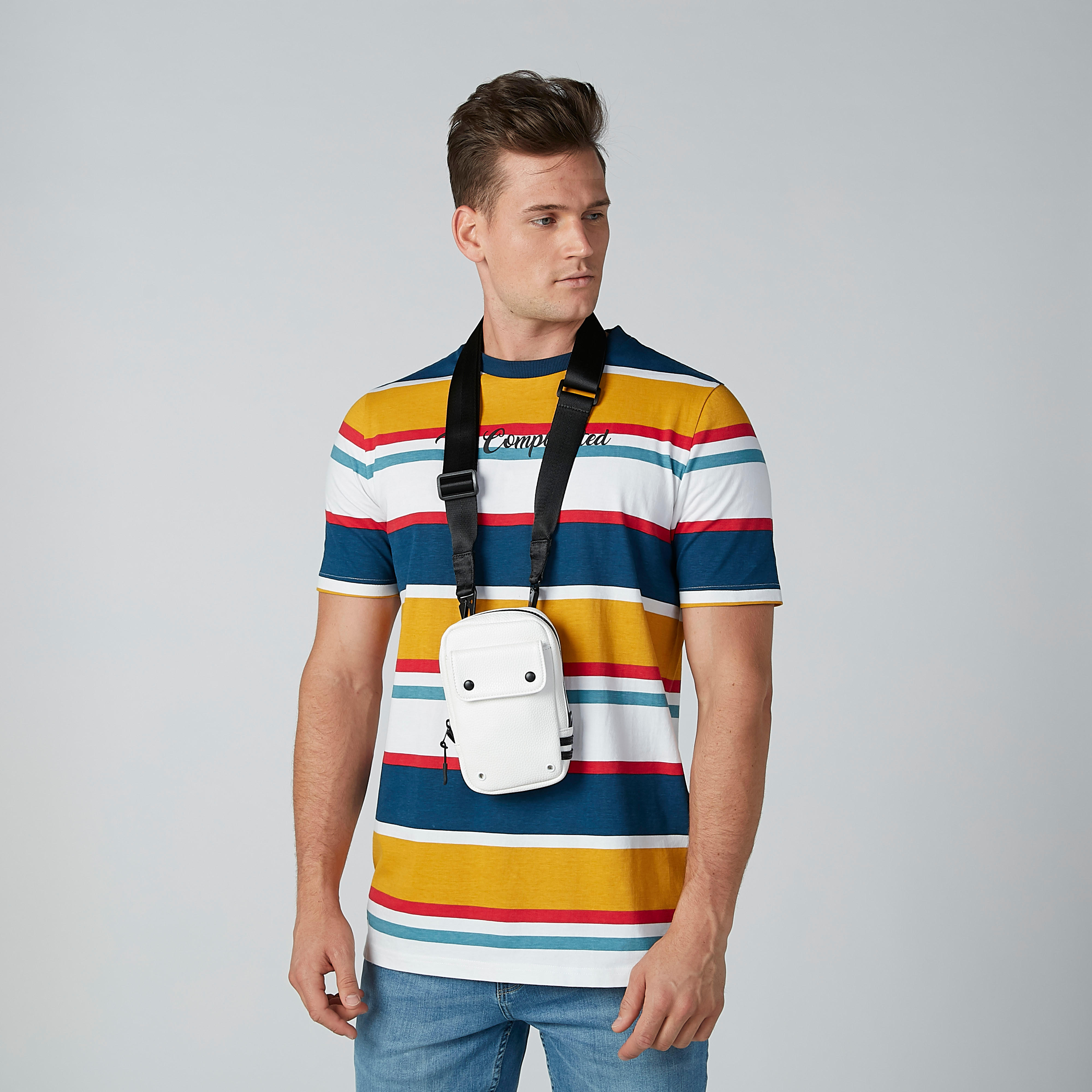 حقيبة ماسنجر بارزة الملمس بسحّاب إغلاق وحمالات قابلة للتعديل-men-bags-image-2