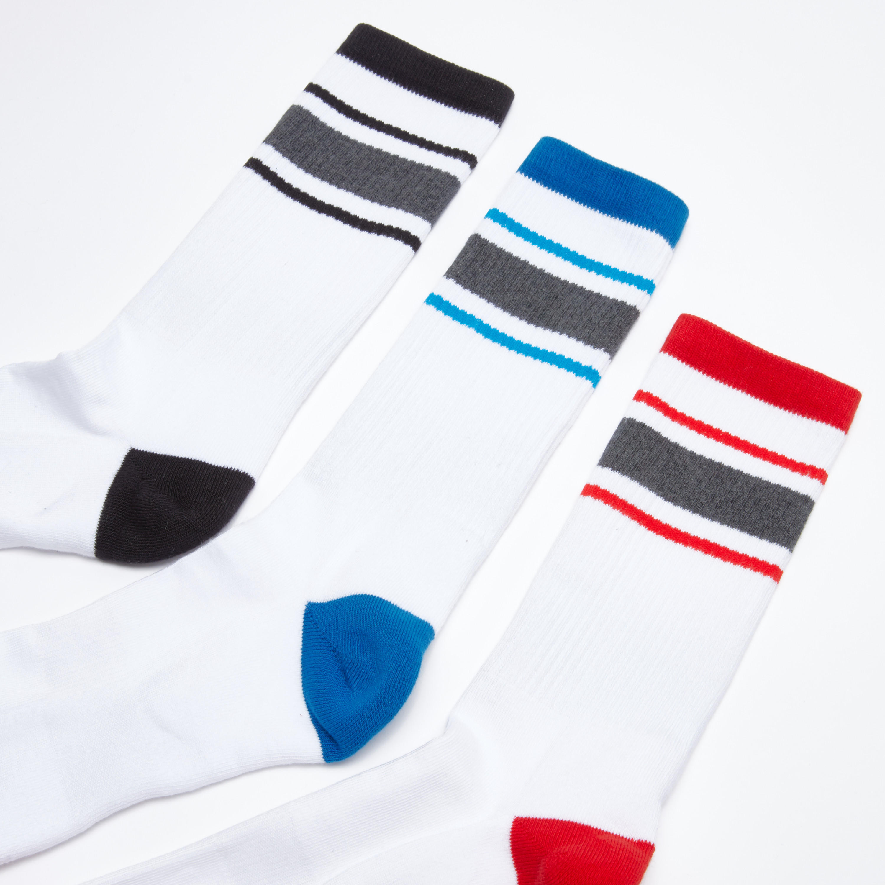 جوارب مقلمة بطول متوسط - طقم من 3 أزواج-men-socks-image-3