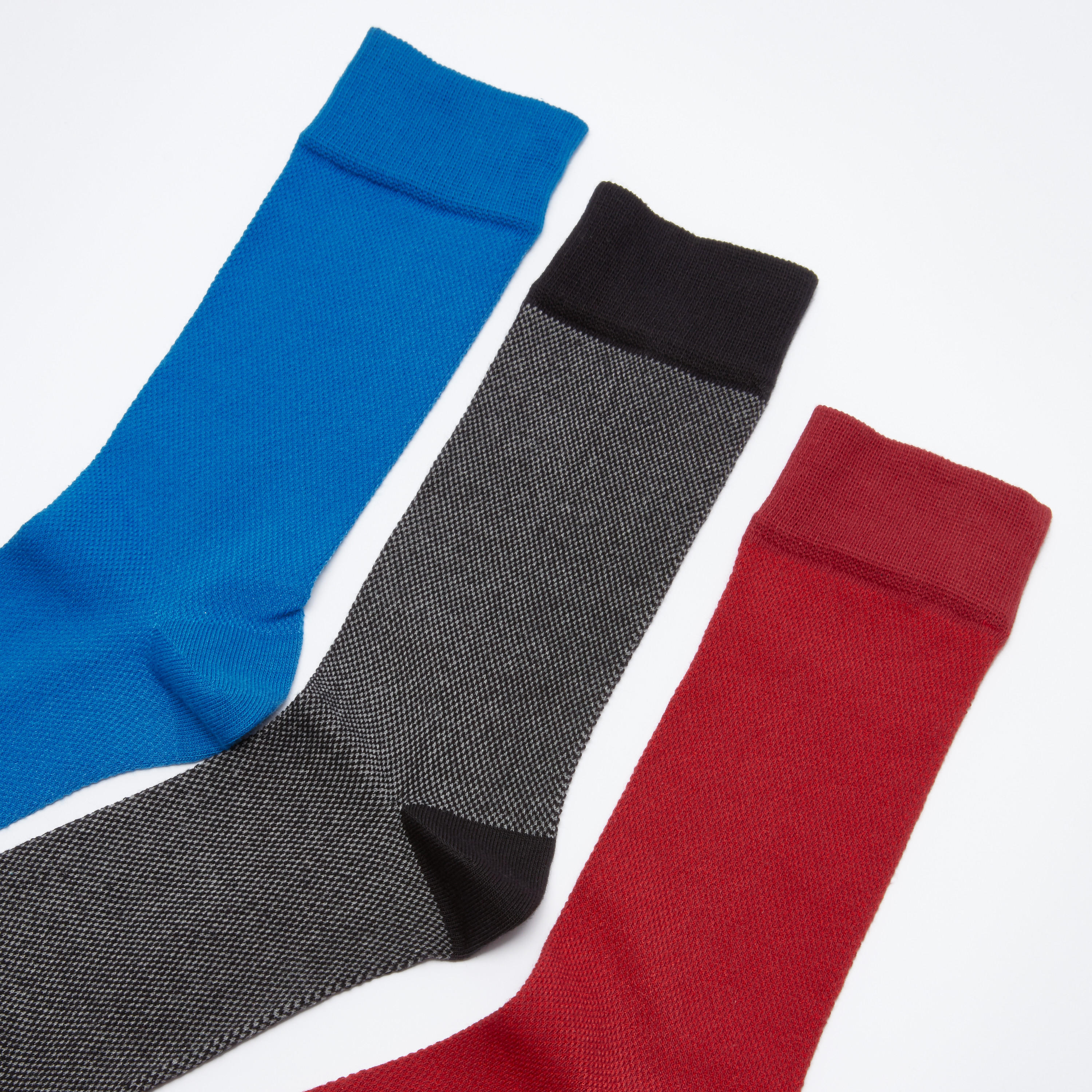 جوارب متوسطة الطول بأساور مضلّعة - طقم من 3 أزواج-men-socks-image-3