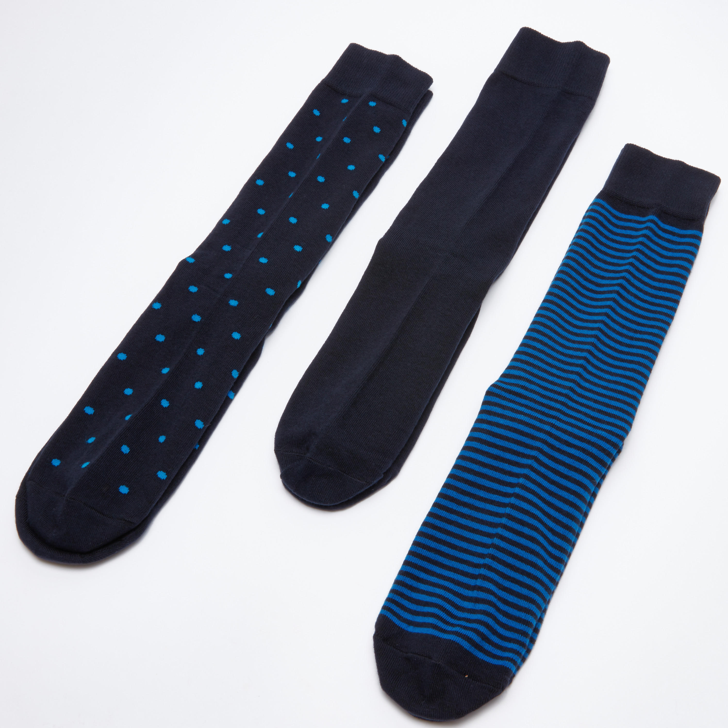 جوارب متنوعة بأساور مضلّعة - طقم من 3 أزواج-men-socks-image-1