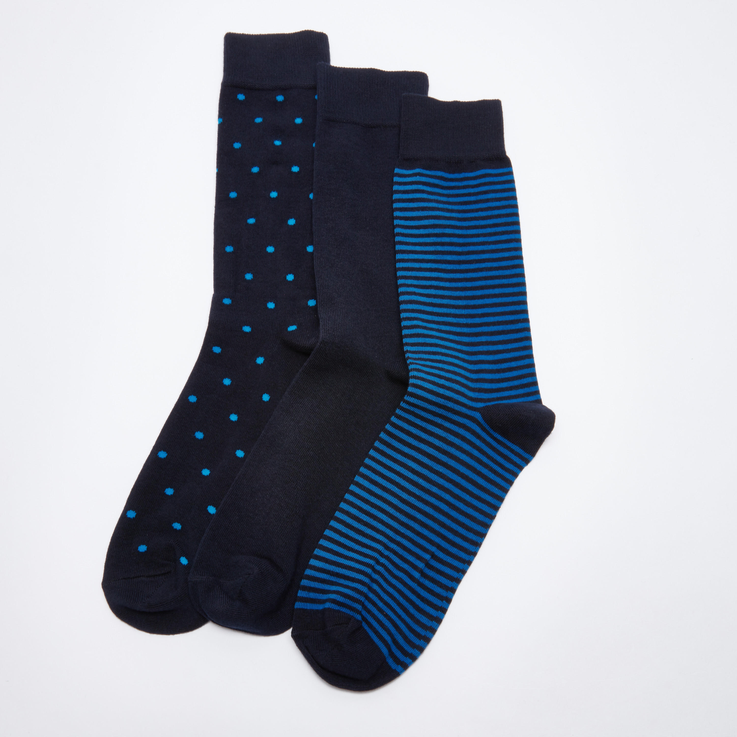 جوارب متنوعة بأساور مضلّعة - طقم من 3 أزواج-men-socks-image-2