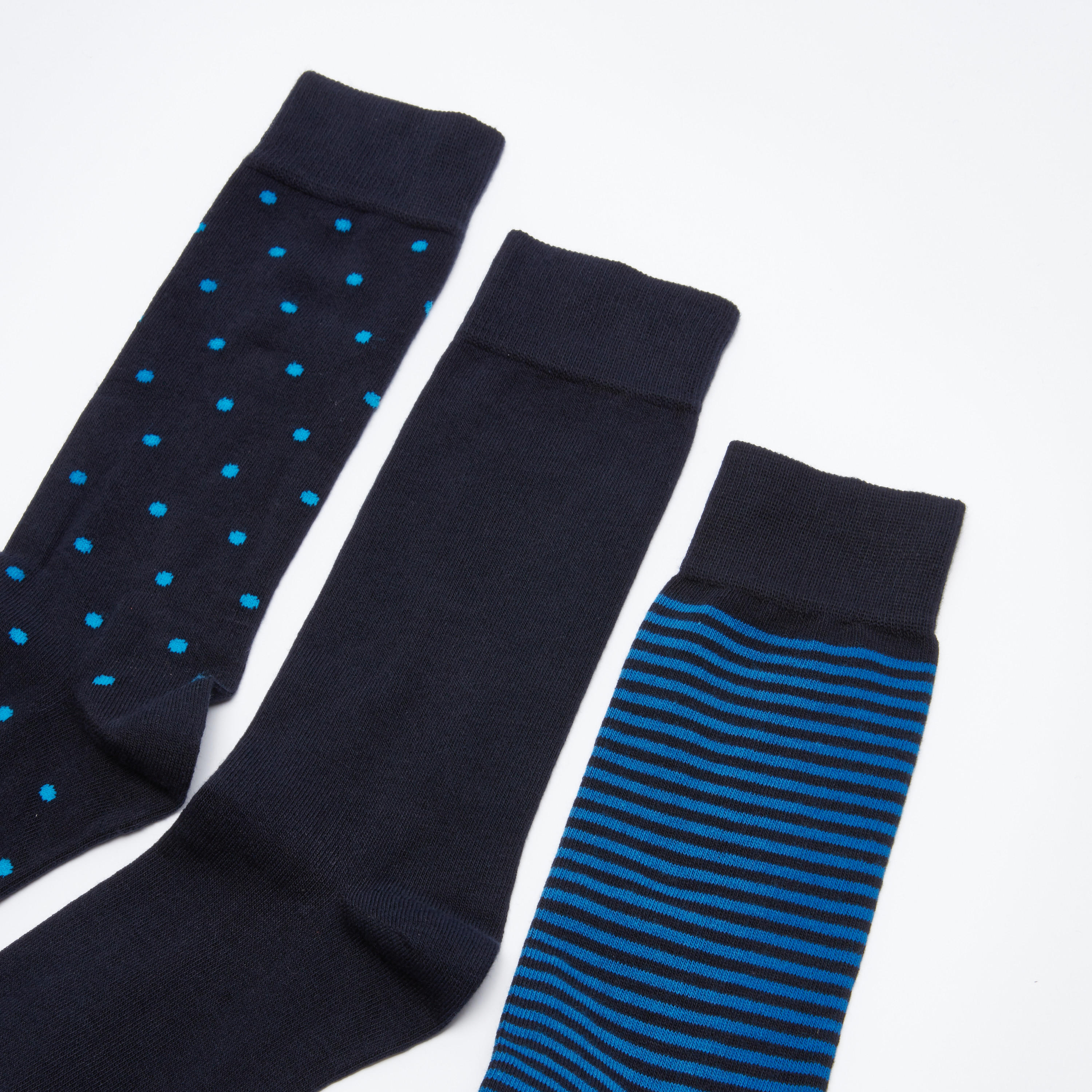 جوارب متنوعة بأساور مضلّعة - طقم من 3 أزواج-men-socks-image-3