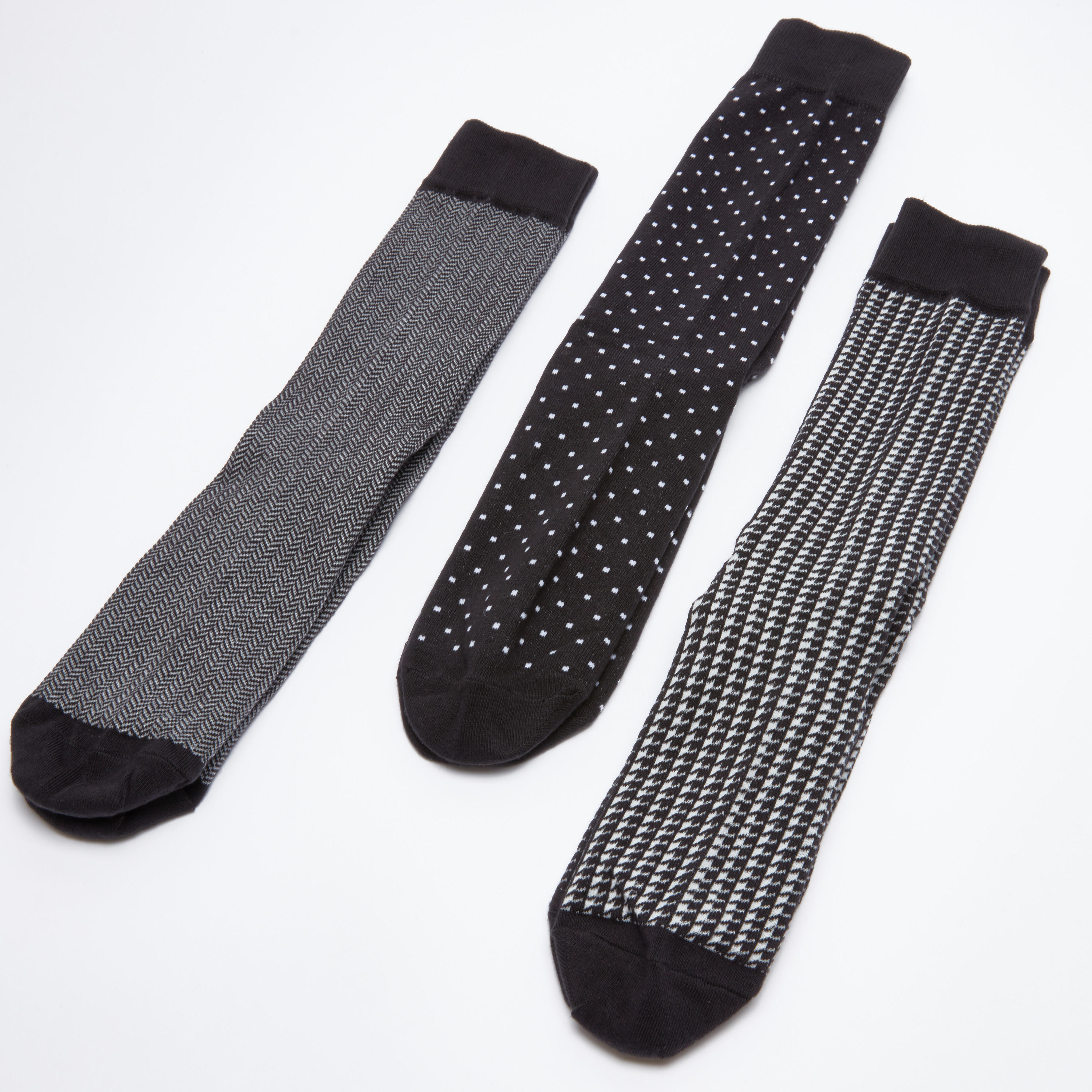 جوارب متوسطة الطول بأساور مطّاطية وطبعات - طقم من 3 أزواج-men-socks-image-1