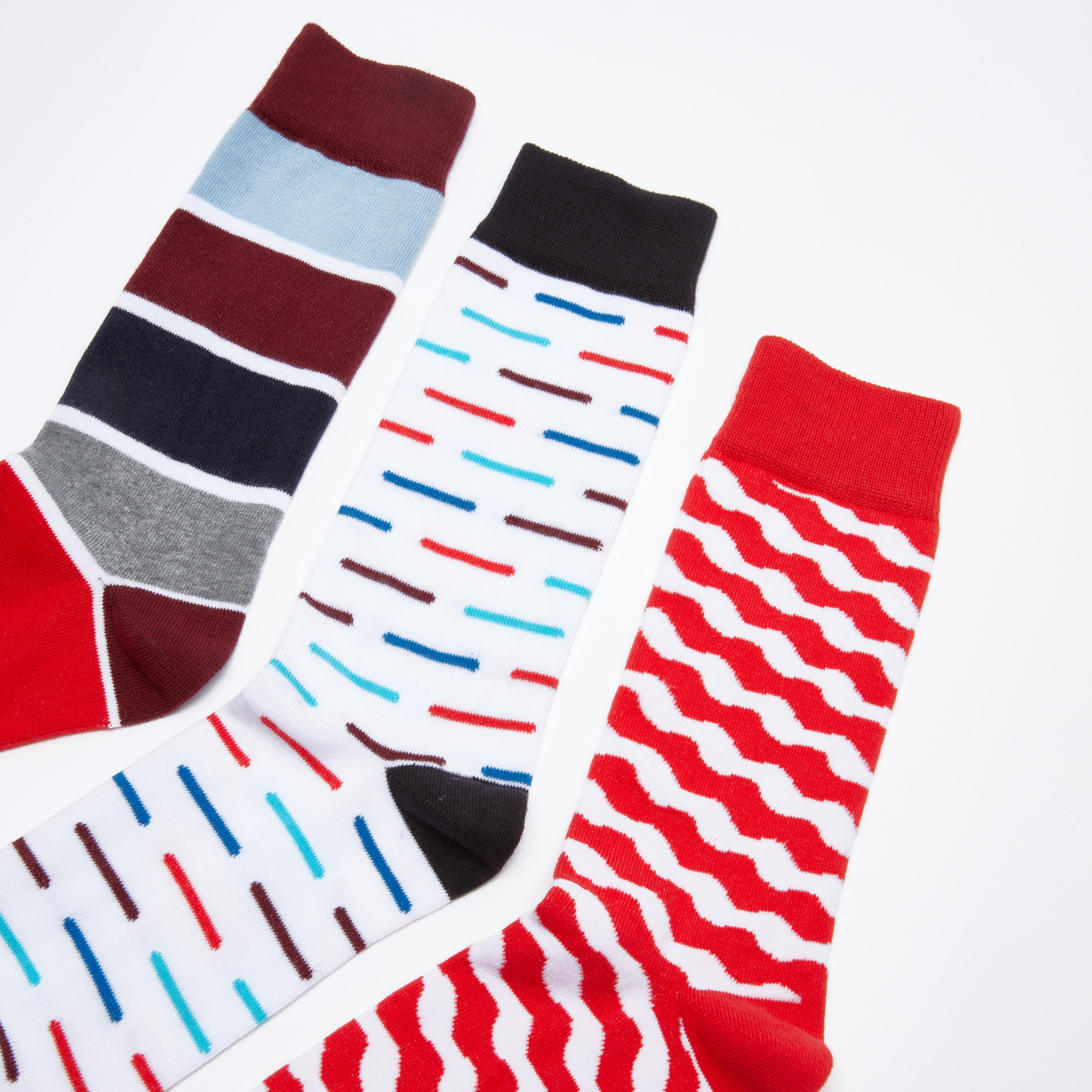 Printed Socks with Ribbed Cuffs - Set of 3-men-socks-image-3