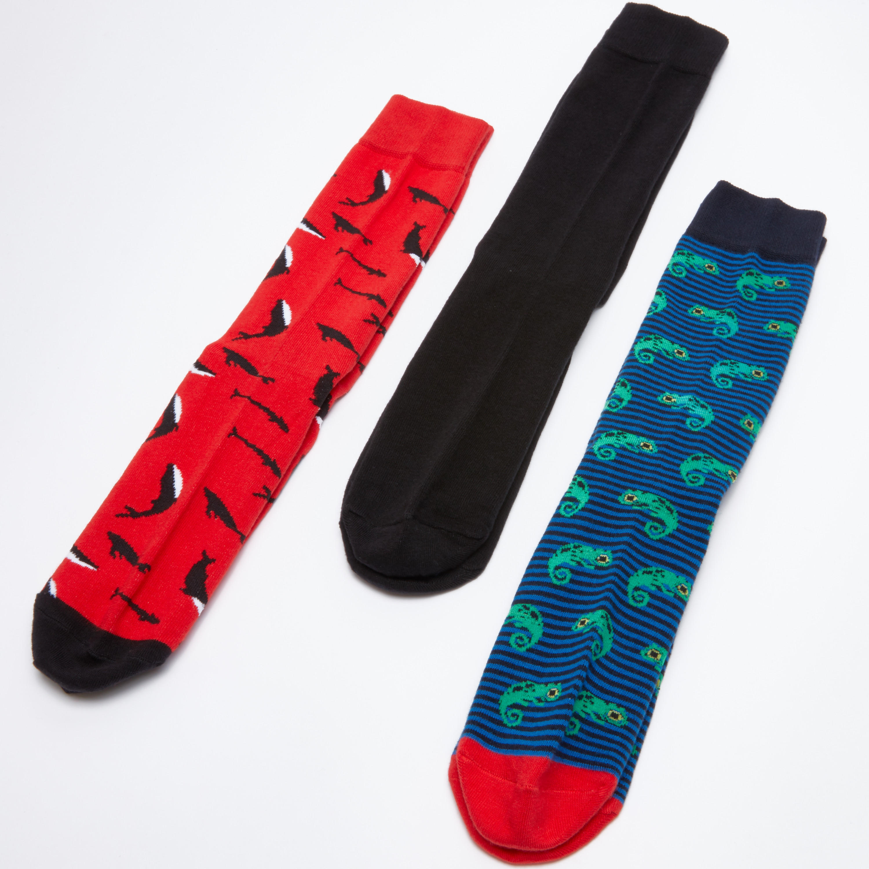 Assorted Crew Length Socks - Set of 3-men-socks-image-1