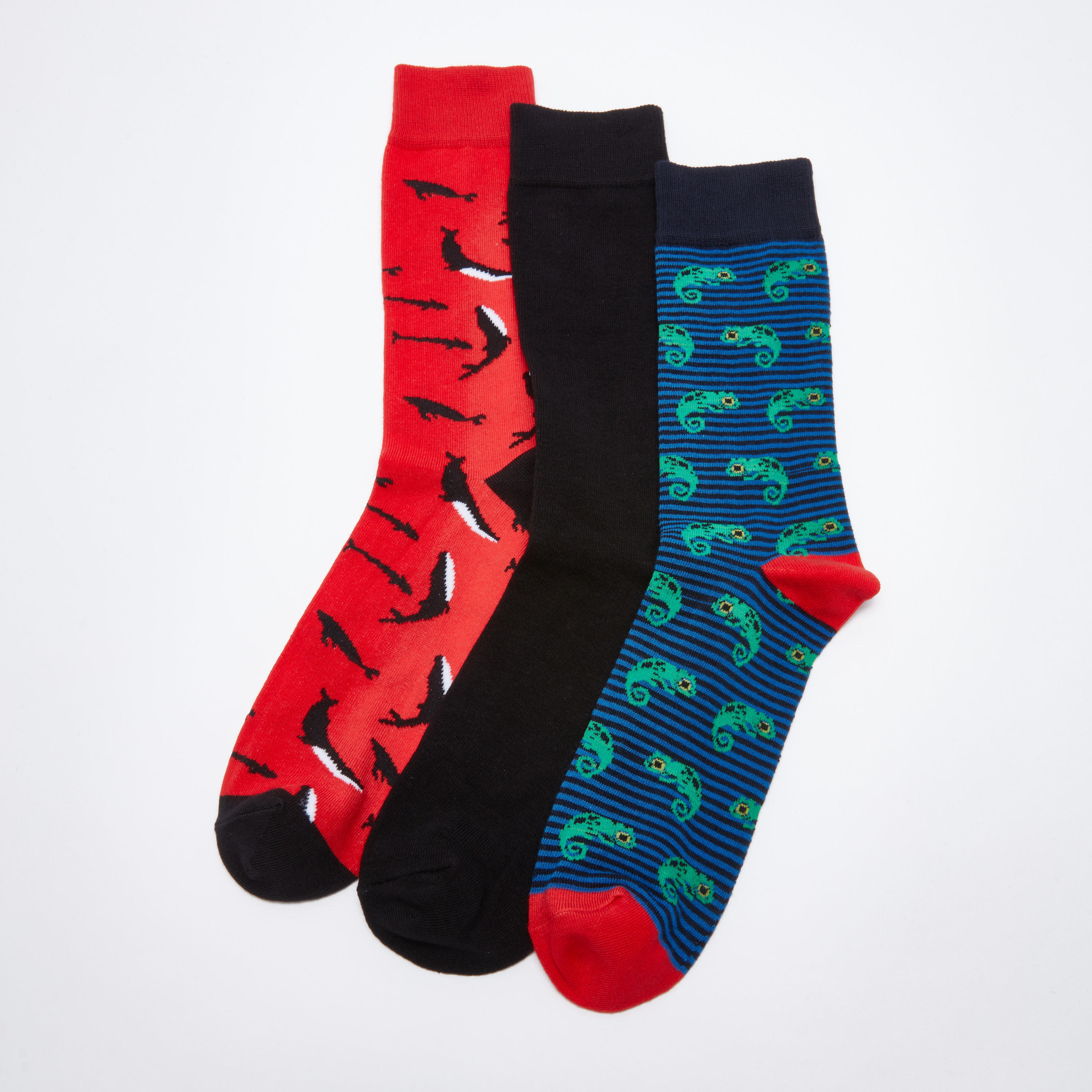 Assorted Crew Length Socks - Set of 3-men-socks-image-2