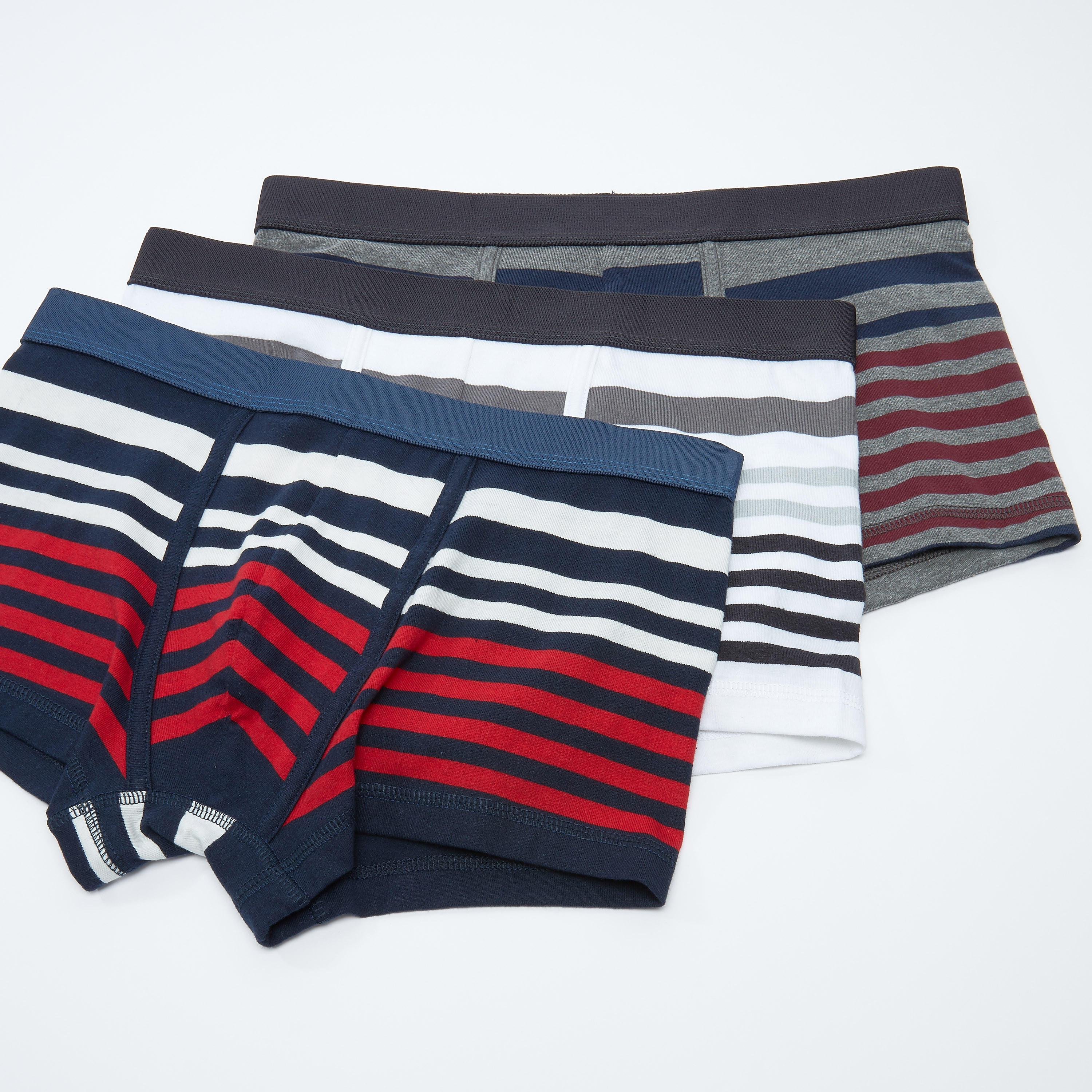 سراويل داخلية مقلّمة بخصر مطّاطي عريض - طقم من 3 قطع-men-clothing-innerwear-underwear-image-1