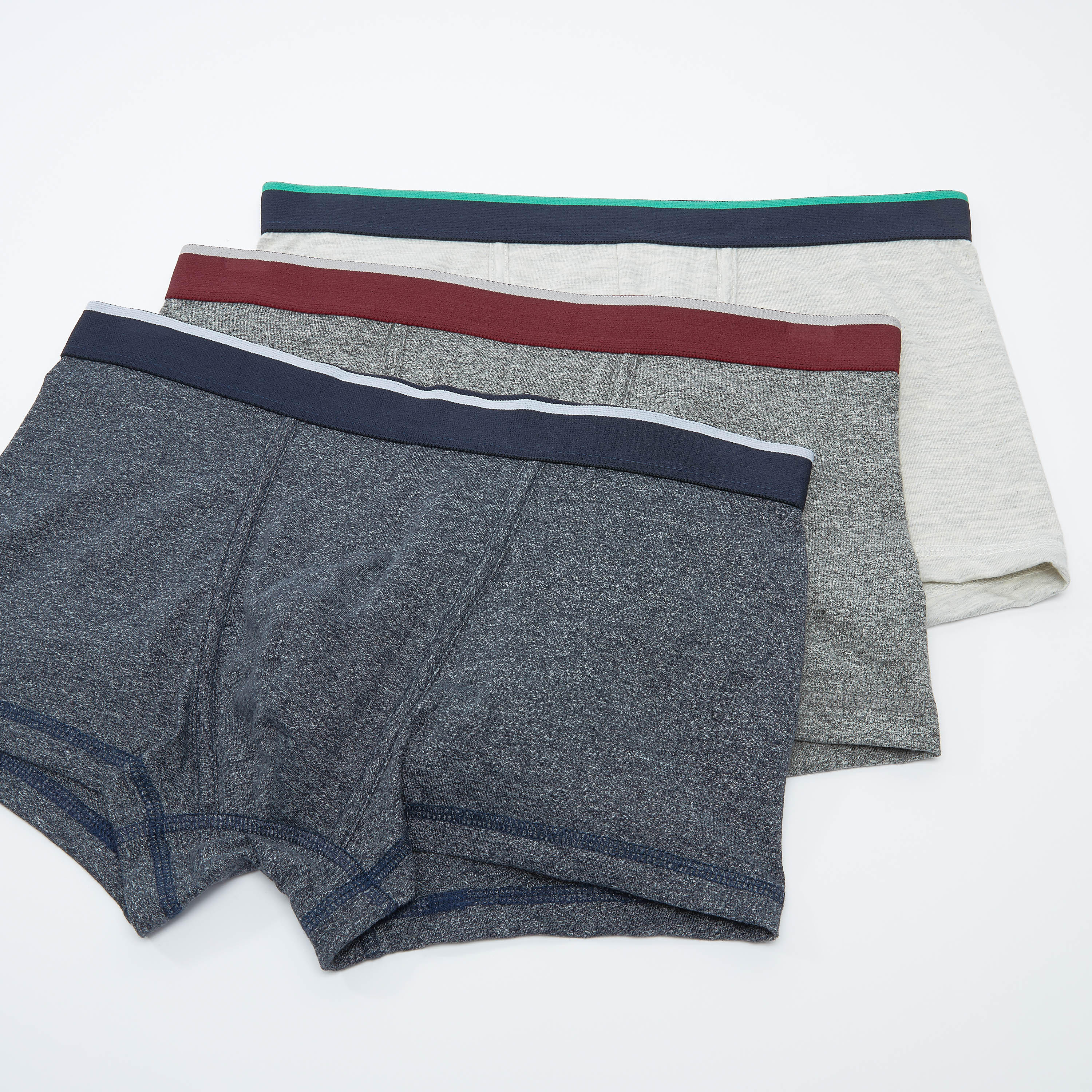 سراويل داخلية سادة بخصر مطّاطي عريض - طقم من 3 قطع-men-clothing-innerwear-underwear-image-1