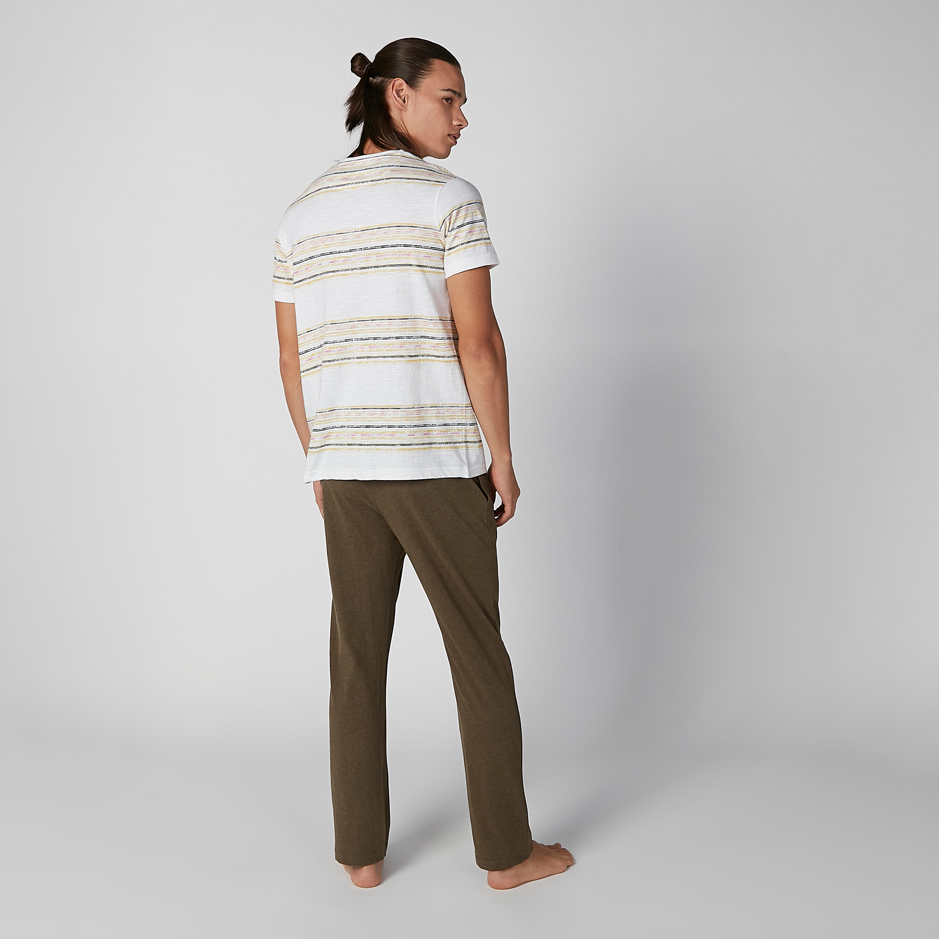 Printed Round Neck T-shirt and Plain Pyjama Set-men-clothing-nightwear-sets-image-3