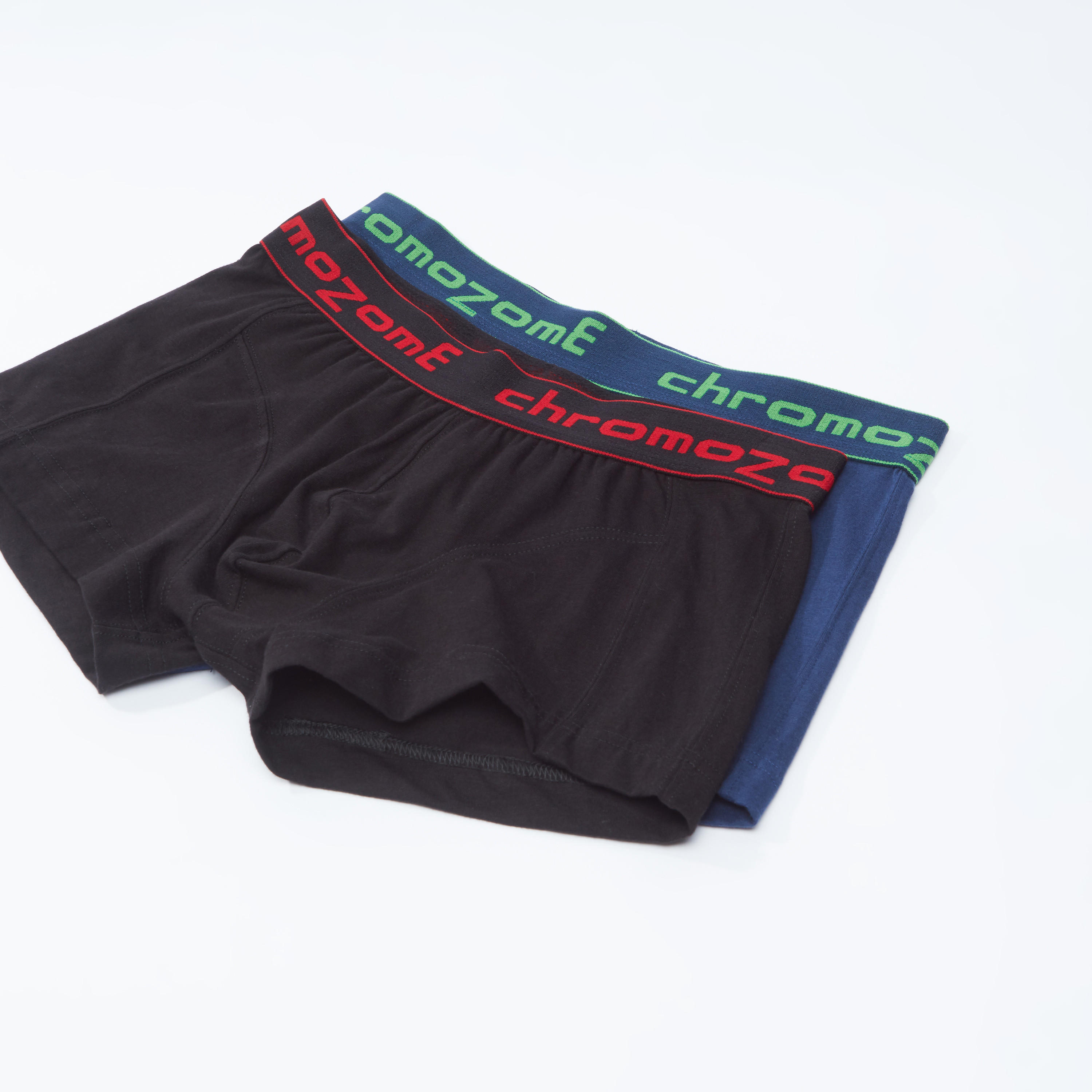 سراويل بوكسر سادة بخصر مطّاطي بطبعات - طقم من قطعتين-men-clothing-innerwear-underwear-image-1