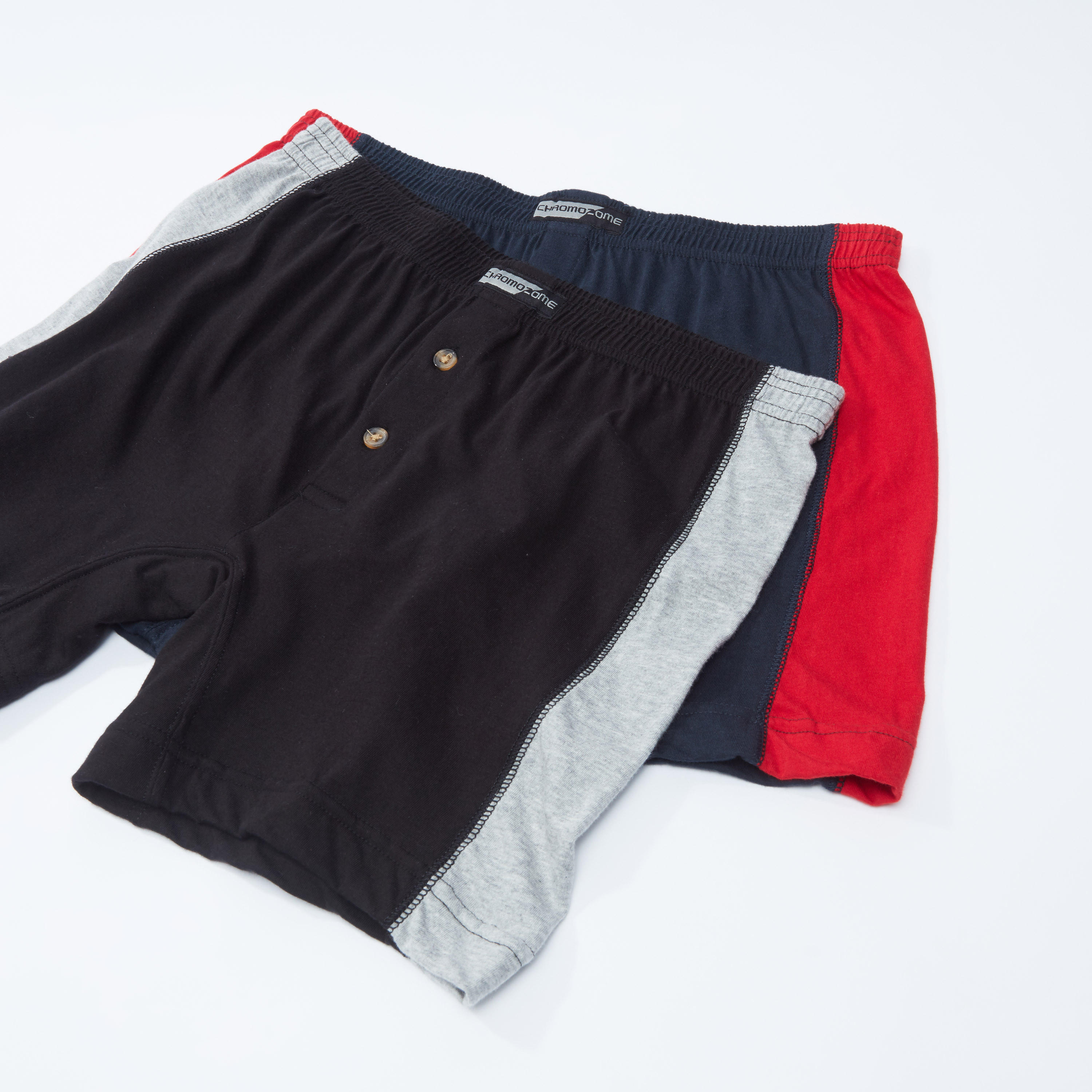 سراويل بوكسر بخصر مطّاطي وأزرار - طقم من قطعتين-men-clothing-innerwear-underwear-image-1