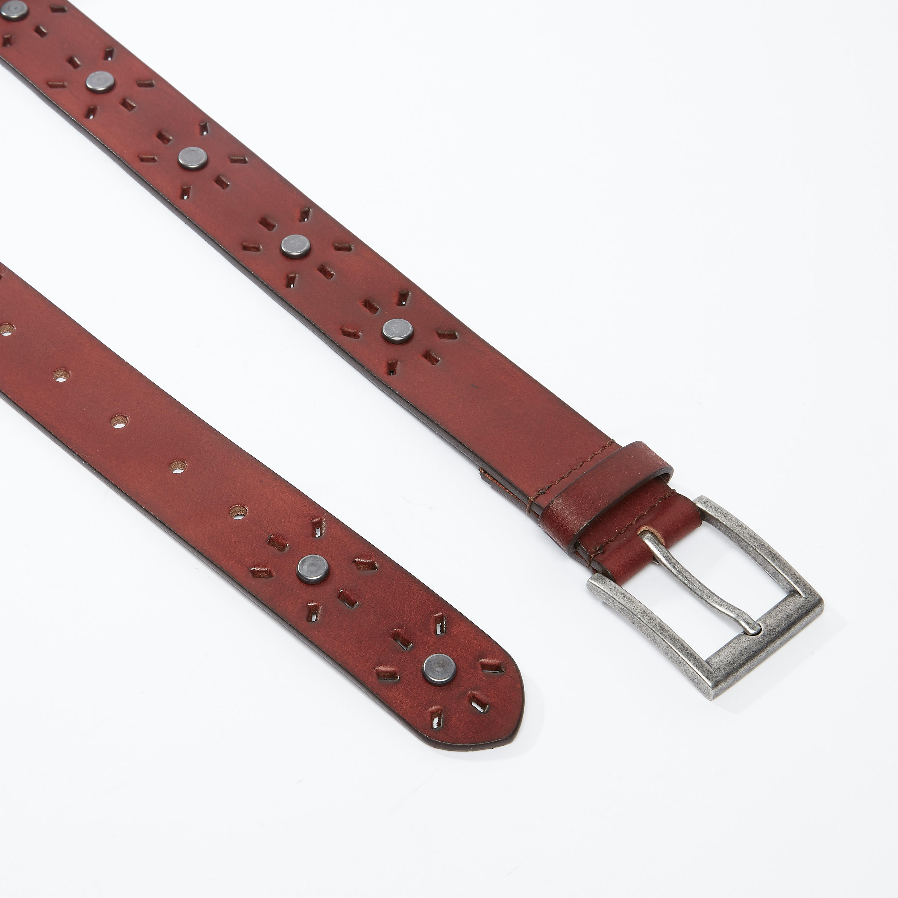 حزام  مزين بارز الملمس وأبزيم بدبوس-men-beltsandwallets-belts-image-3